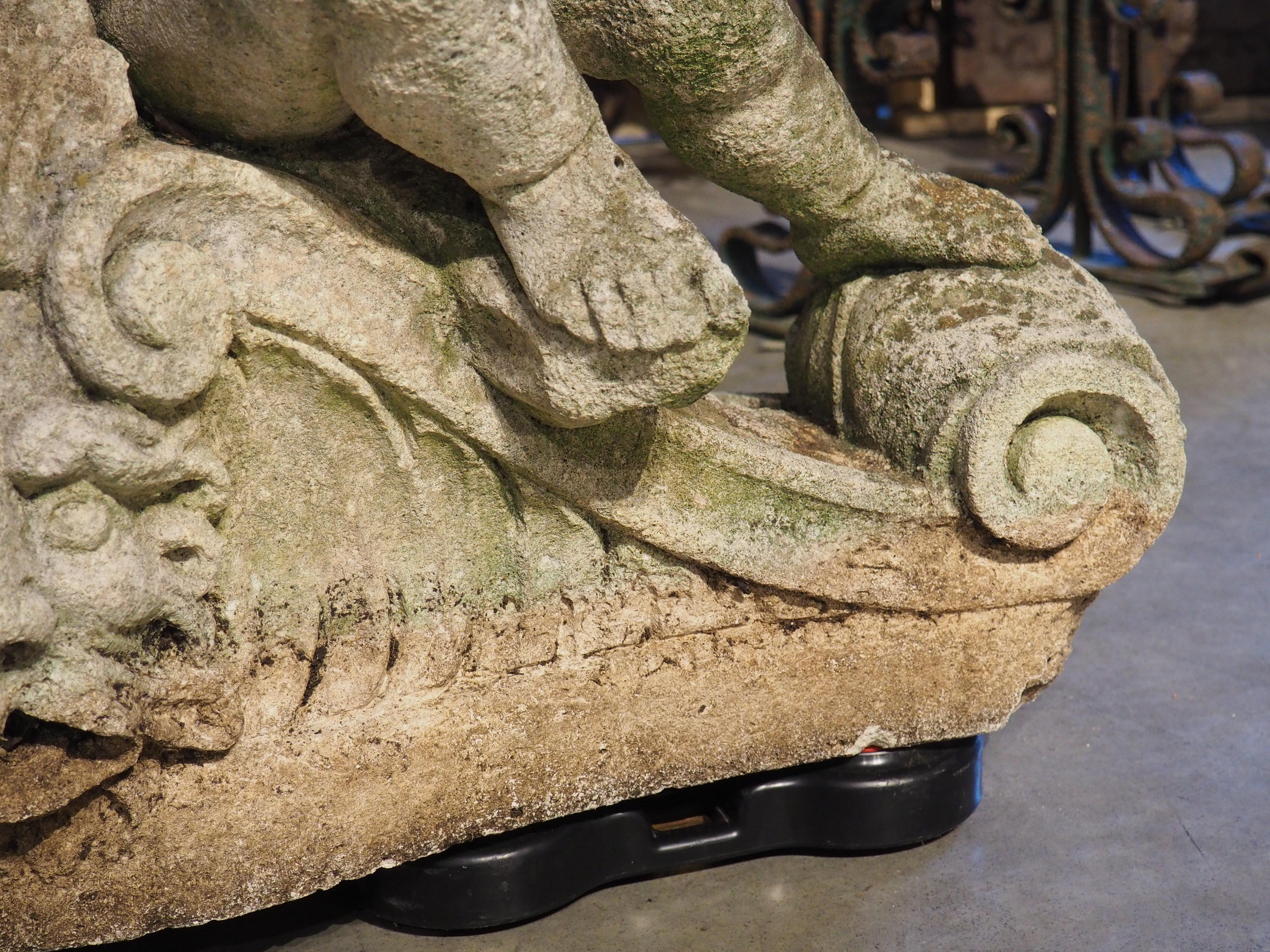 Antique French Reconstituted Stone Fountain Element, Garden Statuary, Circa 1900 For Sale 2
