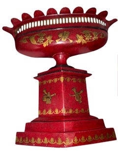 French Red Tole Planters