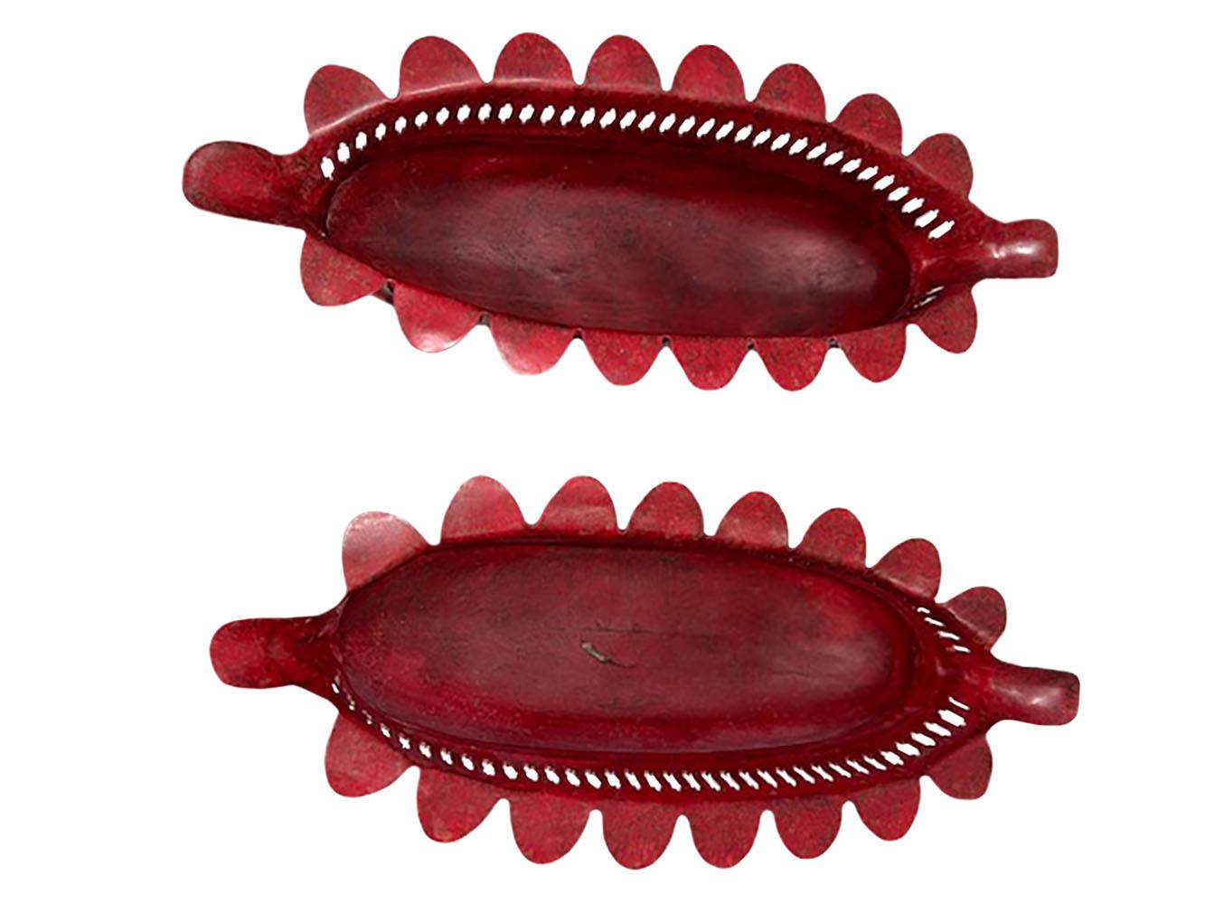 Cache-pots tôle rouge français Bon état - En vente à Dallas, TX