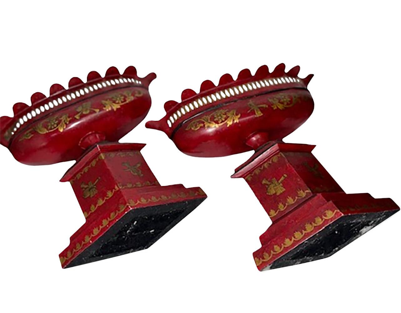 20ième siècle Cache-pots tôle rouge français en vente