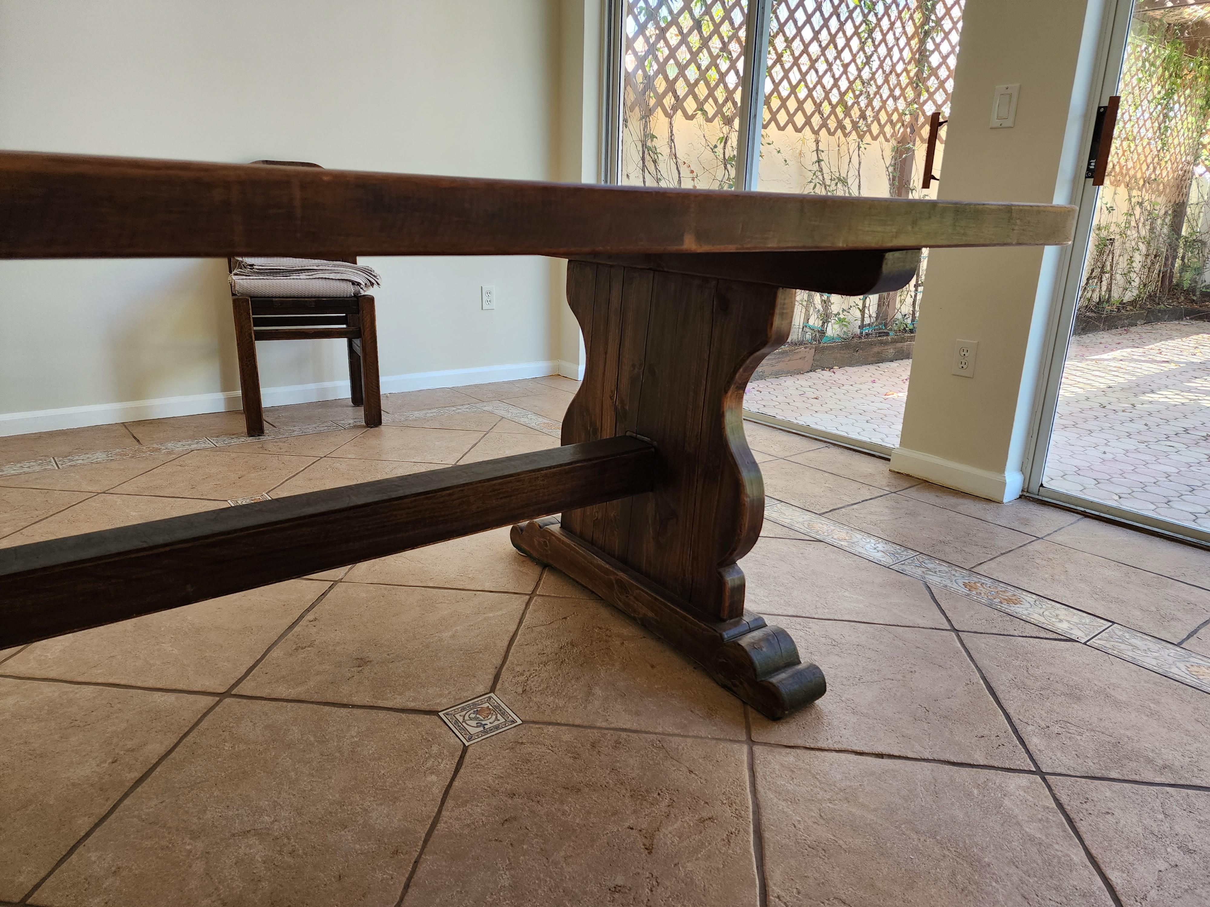 Ancienne table à manger de réfectoire française de 16 pieds en vente 4