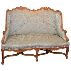 Antique French Regence Beechwood Settee