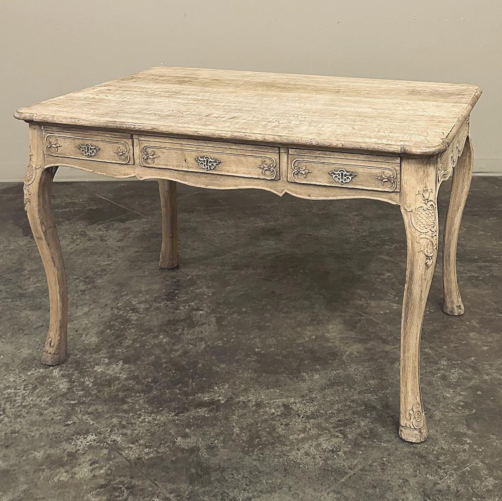 Louis XIV Antique French Regence Stripped Oak Desk ~ Writing Table