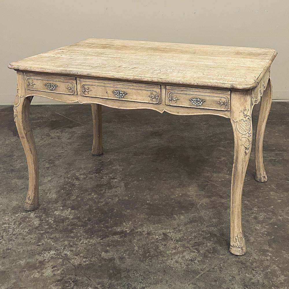 Louis XIV Antique French Regence Stripped Oak Desk ~ Writing Table For Sale