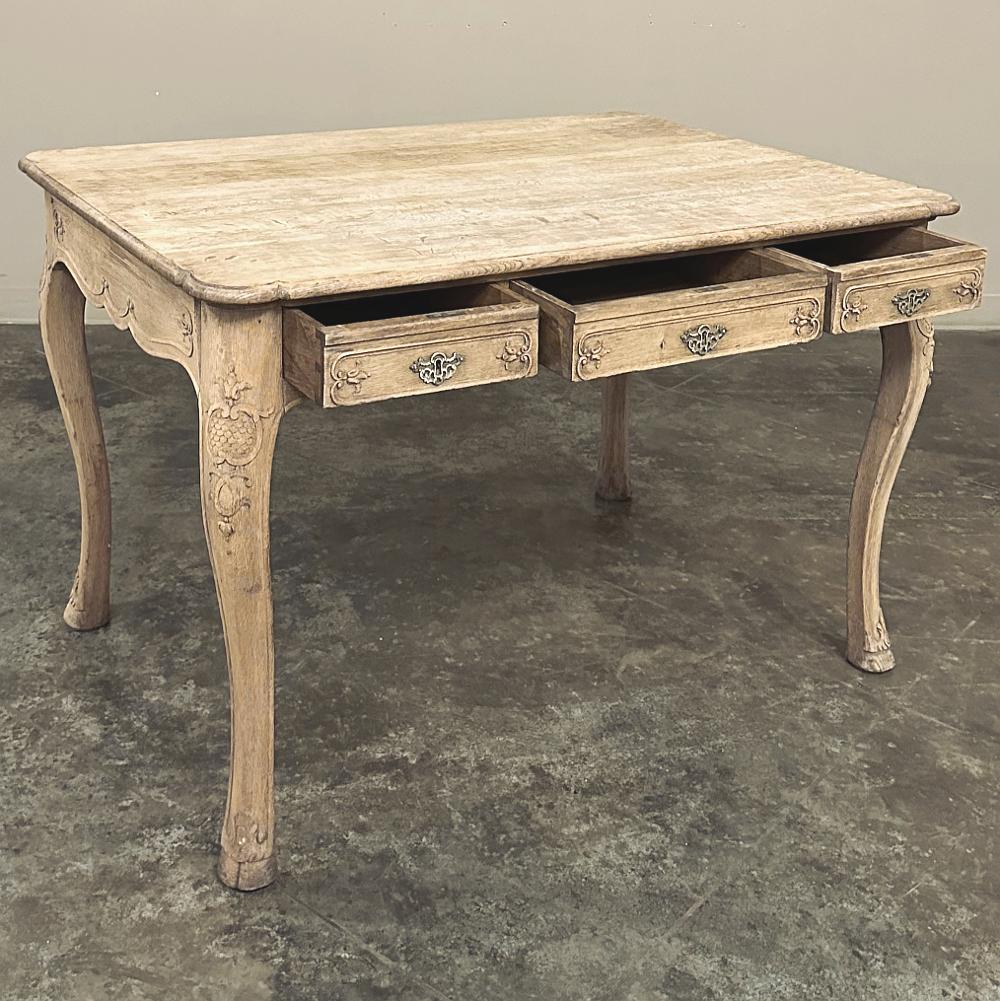 Antique French Regence Stripped Oak Desk ~ Writing Table For Sale 1