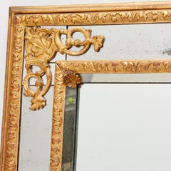 Antique French Régence Style Carved Giltwood Wall Mirror