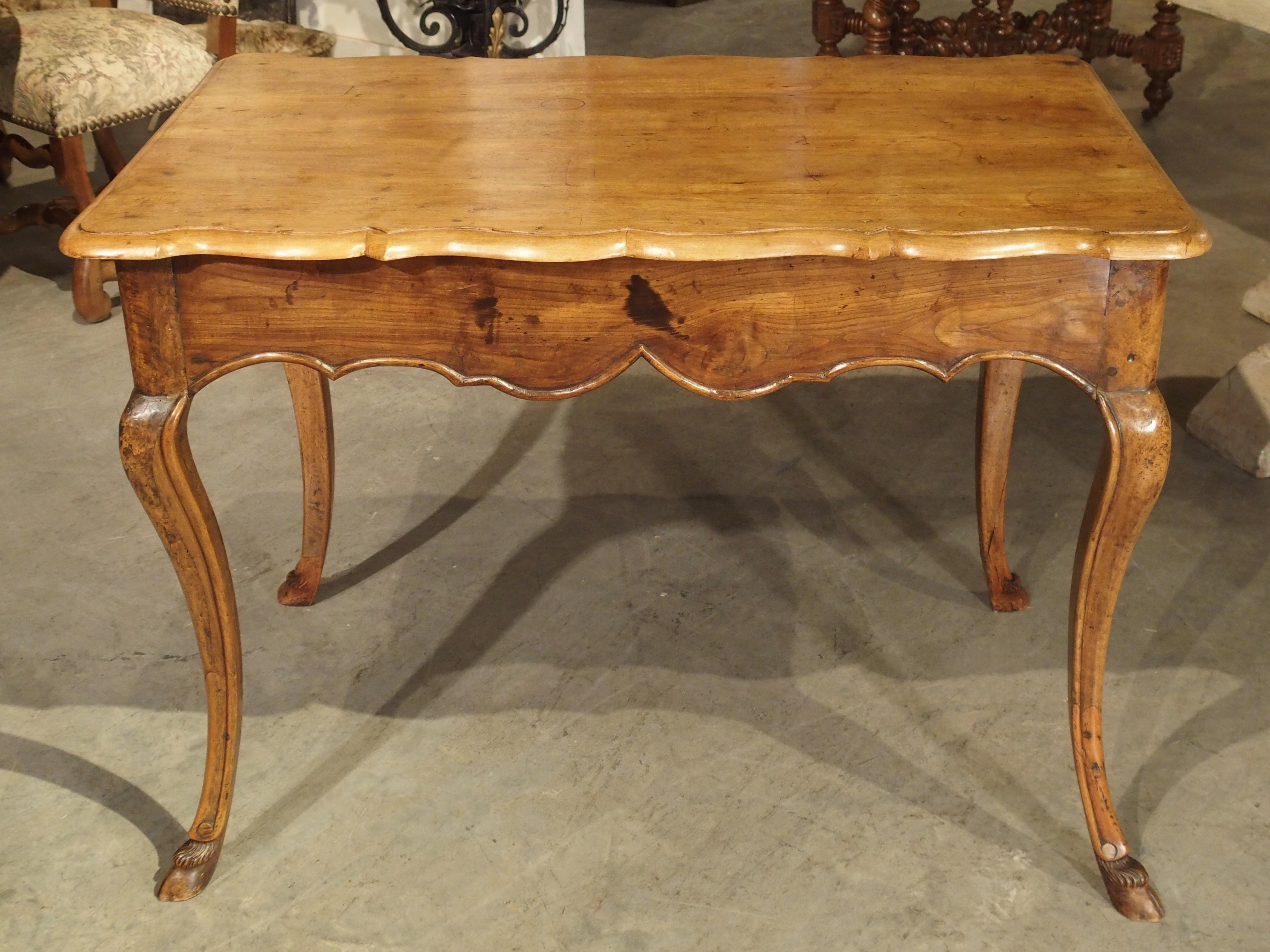 Antique French Regence Style Console Table with Front Drawer and Hoof Feet 7