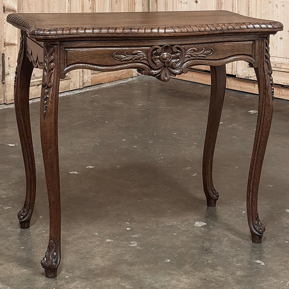Antique French Regence Style Flip-Top Game Table will make an elegant console or end table, and when someone in the family or guests want to engage in a game or cards, chess or other fun, the back legs extend and the top flips open to reveal a felt