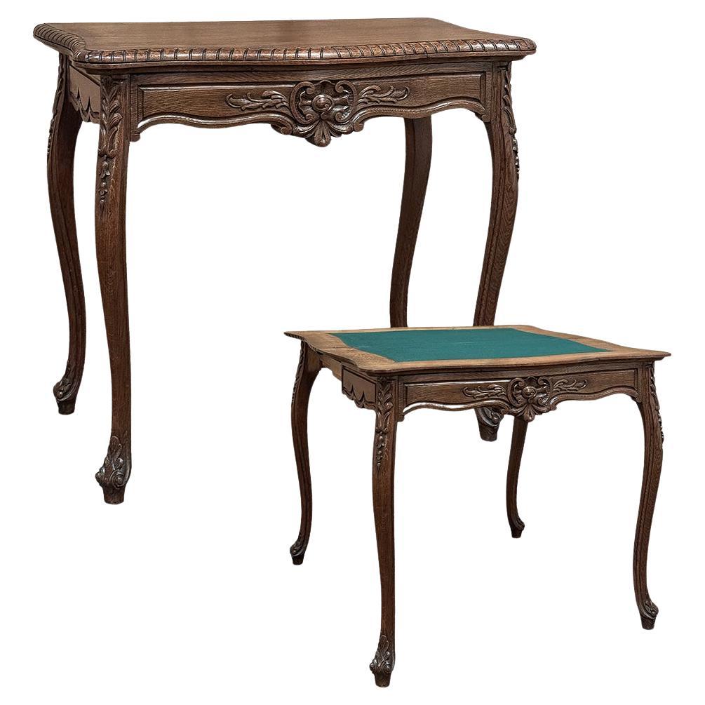 Antiker französischer Flip-Top-Spieltisch im Regence-Stil