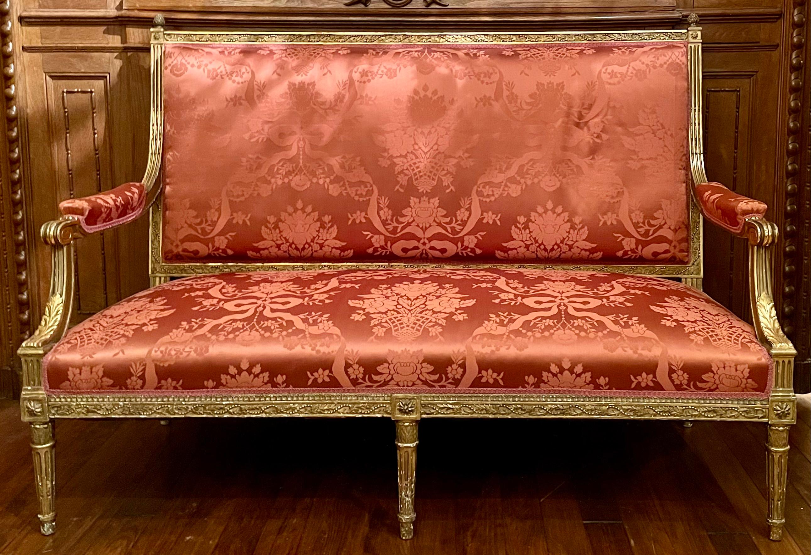 Antiguo Sillón Francés Estilo Régence de Pan de Oro, Circa 1885. Regencia en venta