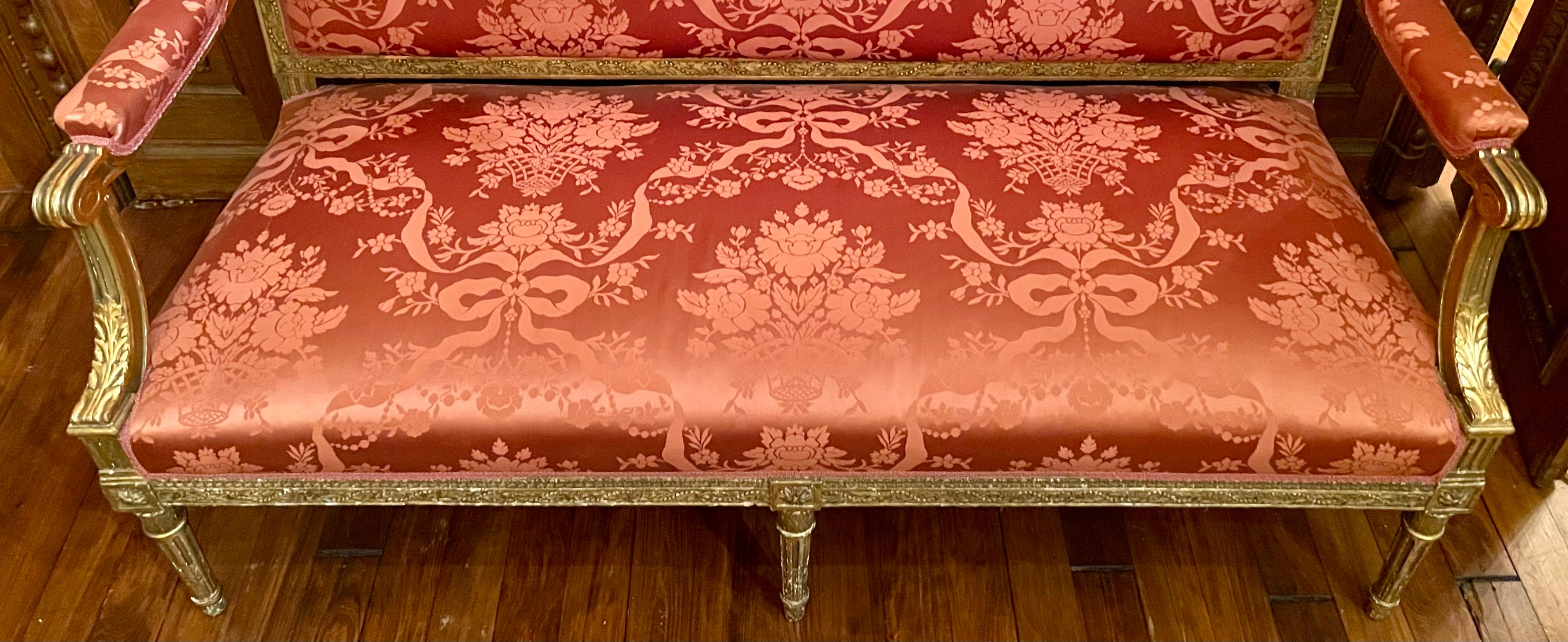 Antiguo Sillón Francés Estilo Régence de Pan de Oro, Circa 1885. siglo XIX en venta