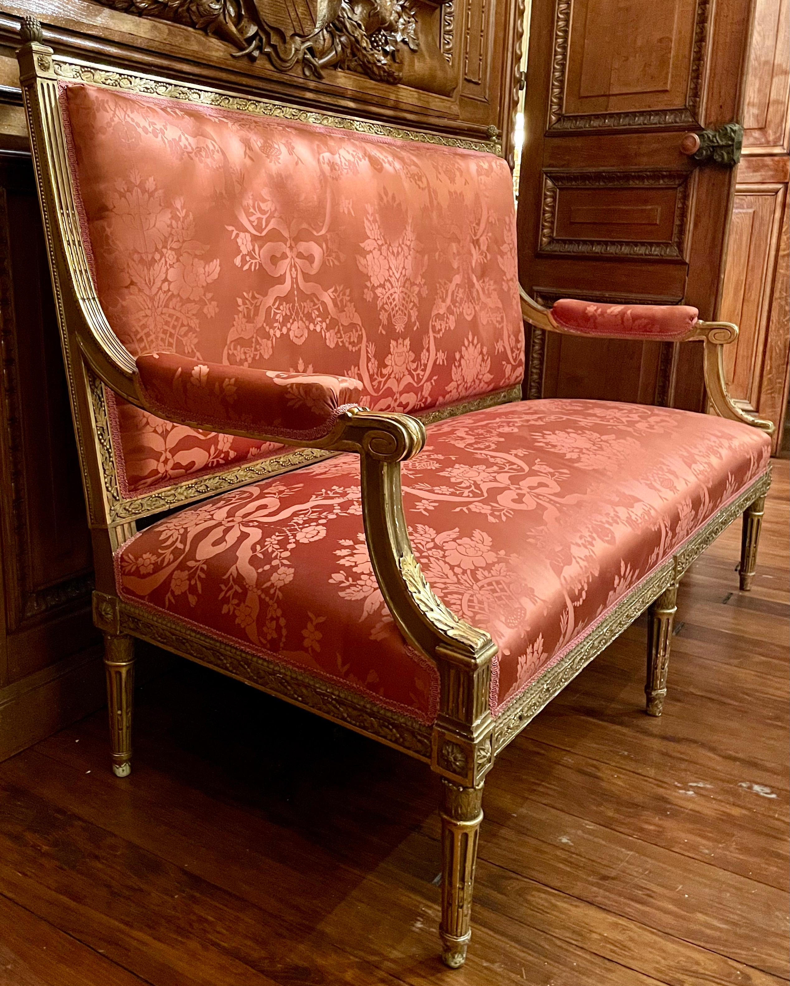 Antiguo Sillón Francés Estilo Régence de Pan de Oro, Circa 1885. en venta 1