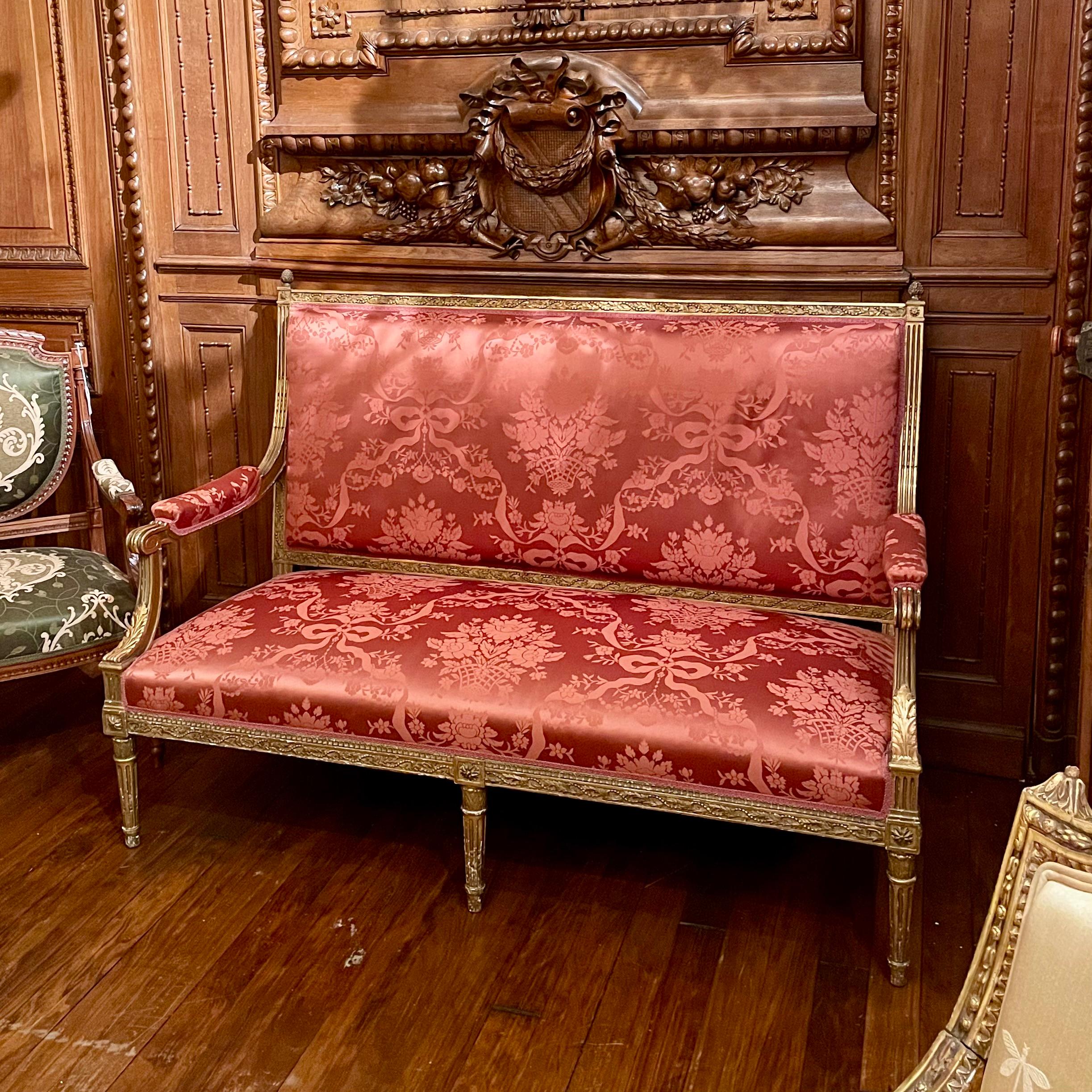 Antiguo Sillón Francés Estilo Régence de Pan de Oro, Circa 1885. en venta 2