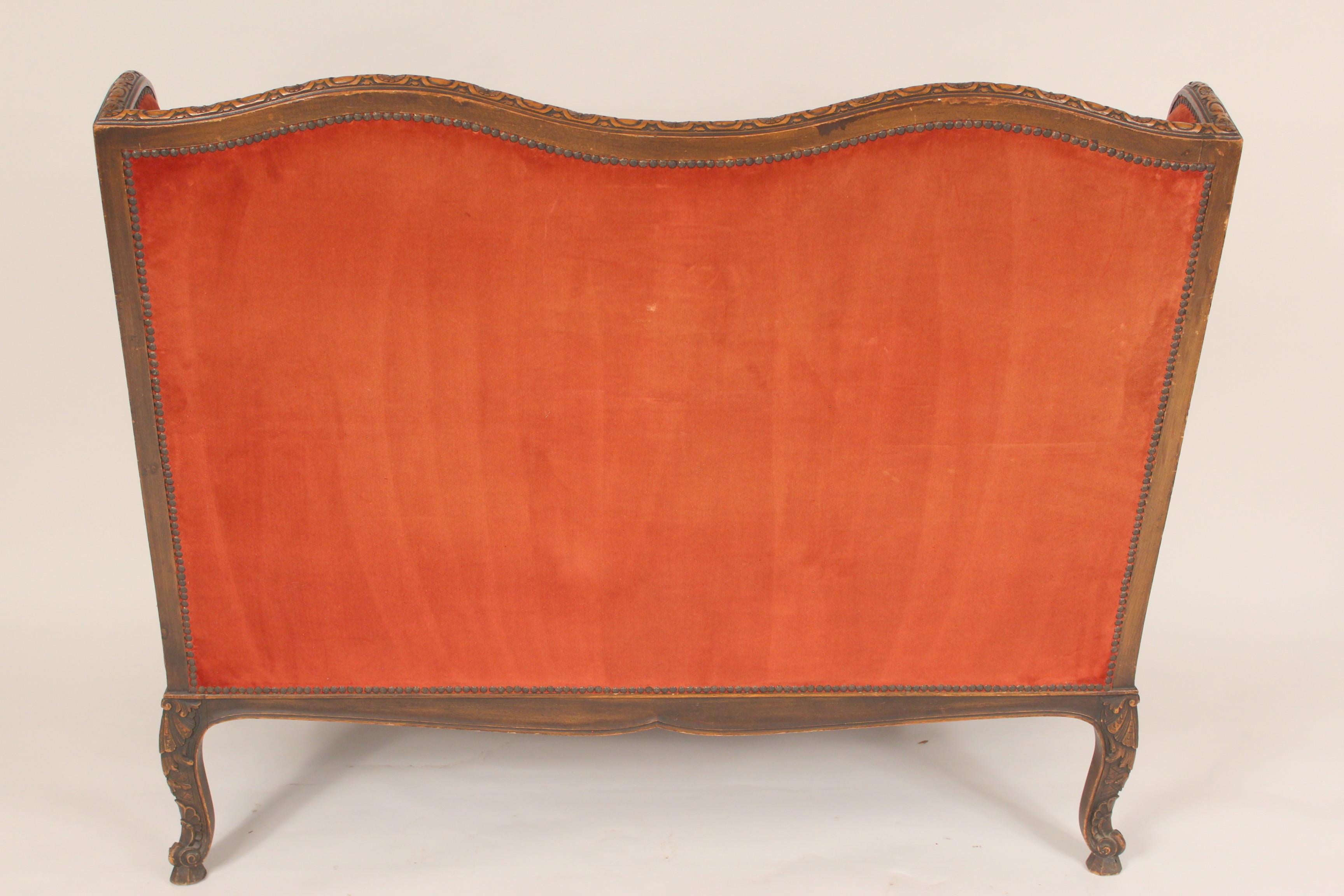 Antique French Regence Style Settee In Fair Condition In Laguna Beach, CA