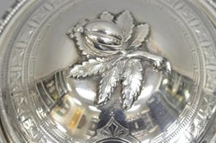 Antique French Regency Baroque Floral Repousse Silver Plated Soup Tureen