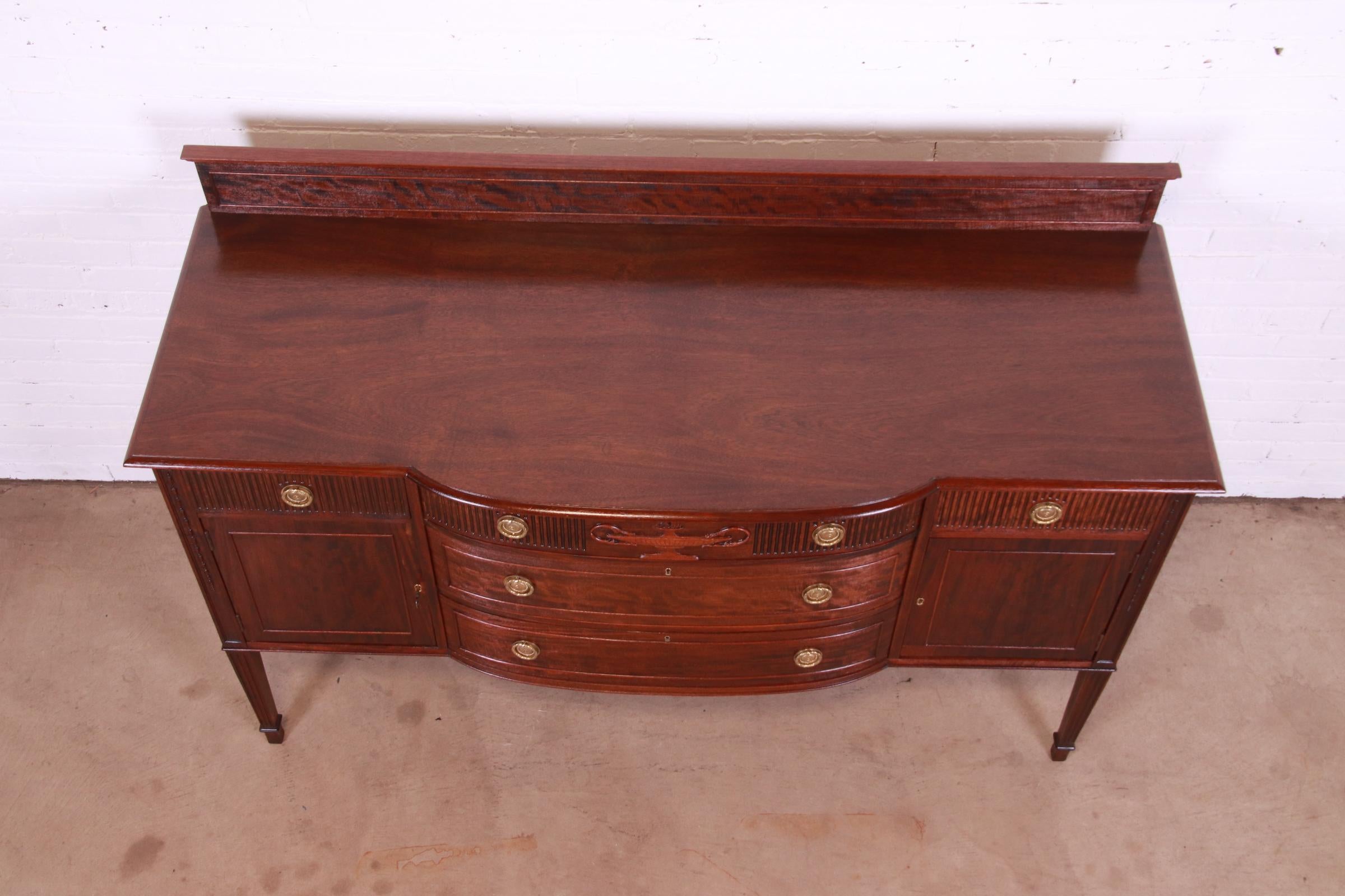 Antique French Regency Louis XVI Style Carved Mahogany Sideboard or Bar Cabinet For Sale 10