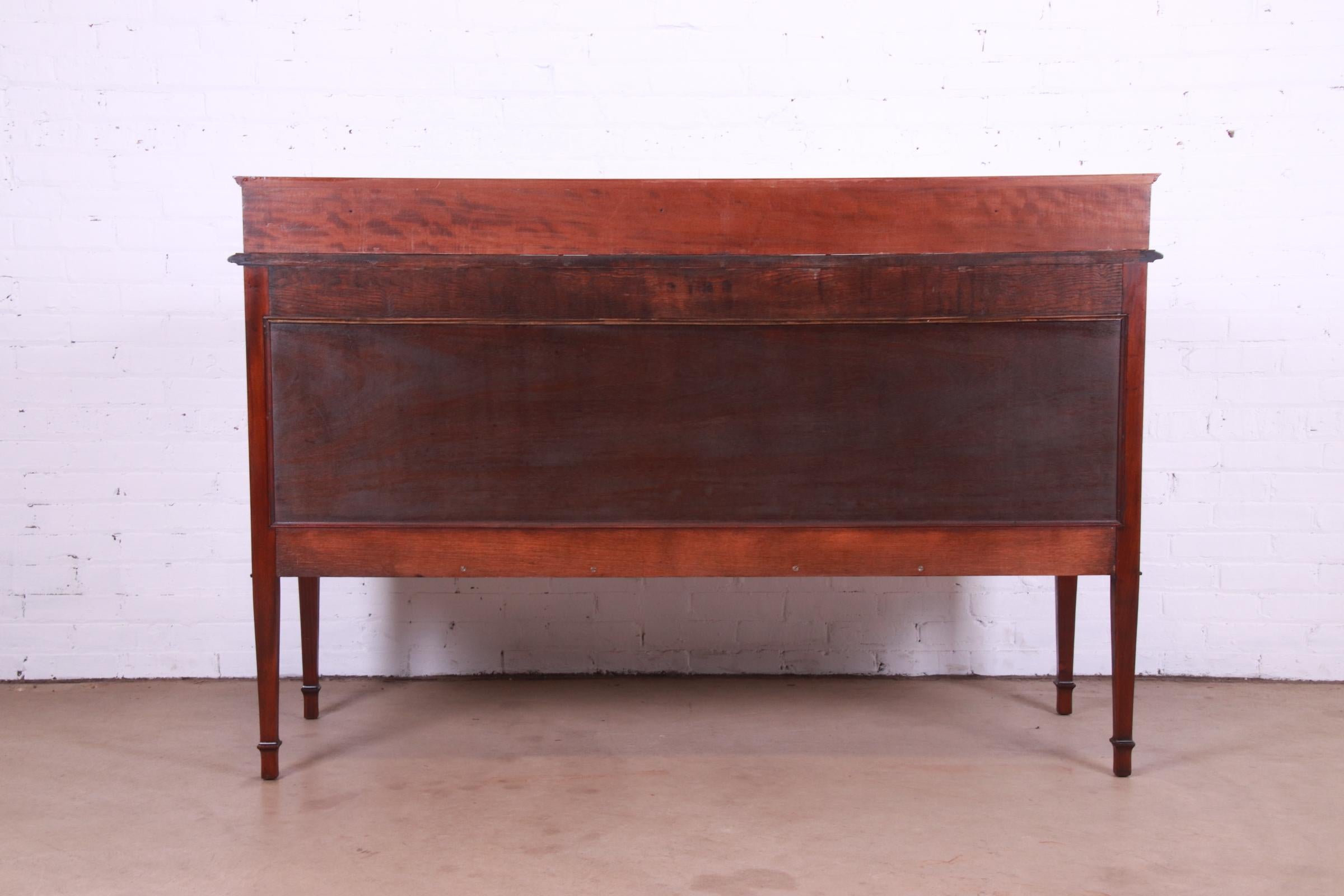 Antique French Regency Louis XVI Style Carved Mahogany Sideboard or Bar Cabinet For Sale 13