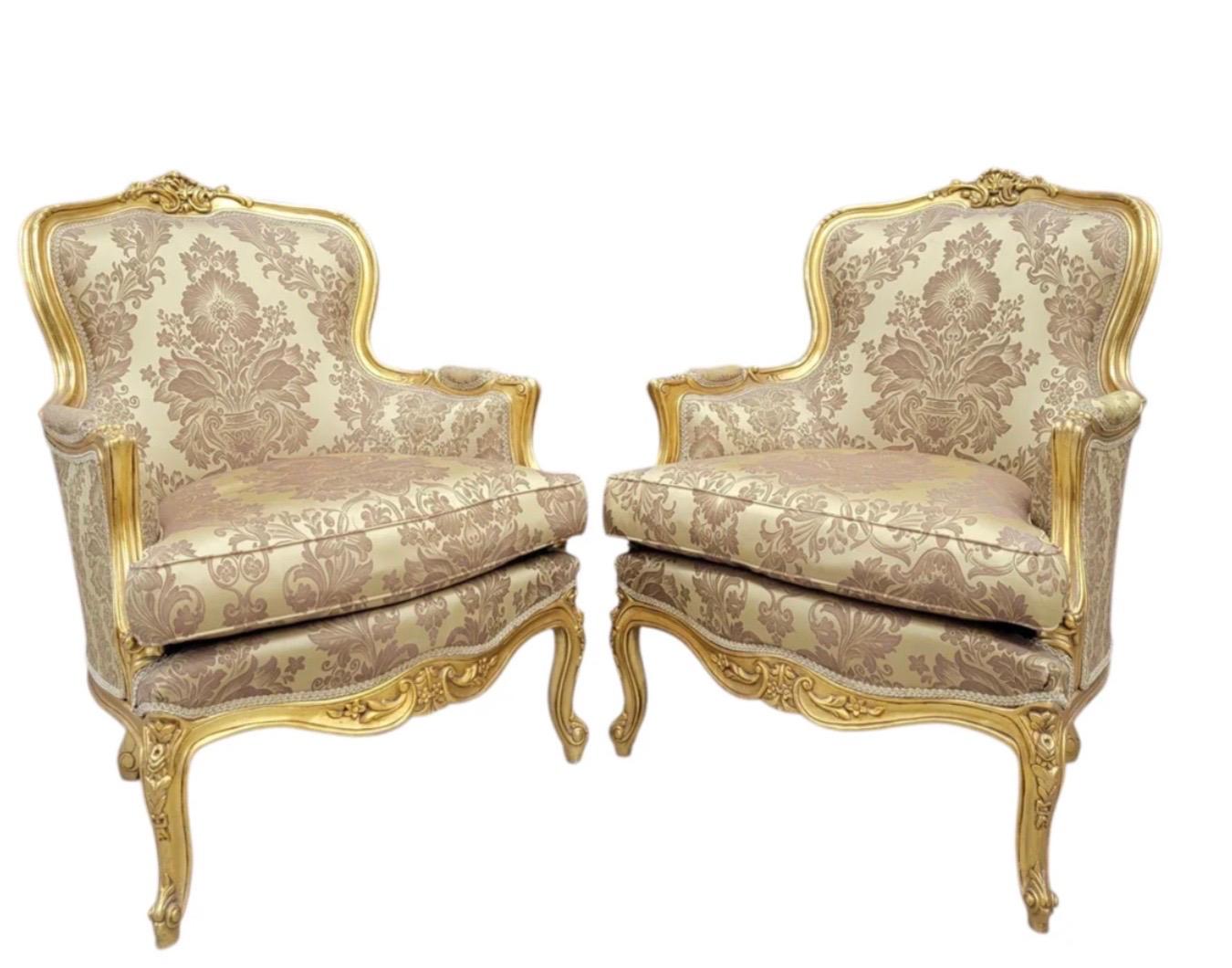 Antique French Regency Style Carved Gilded 5 Piece Parlor Set im Angebot 1