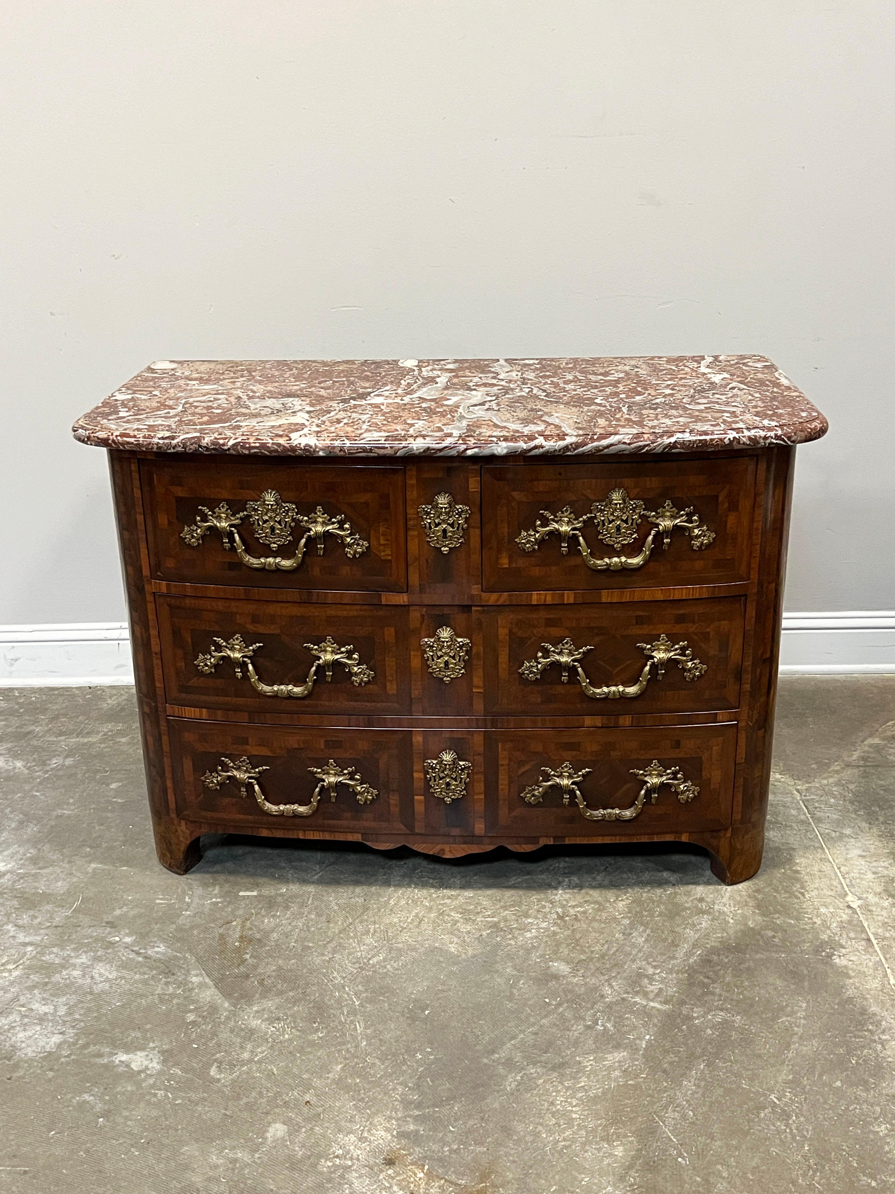 Antique French Regency Style Commode With Marble Top For Sale 6