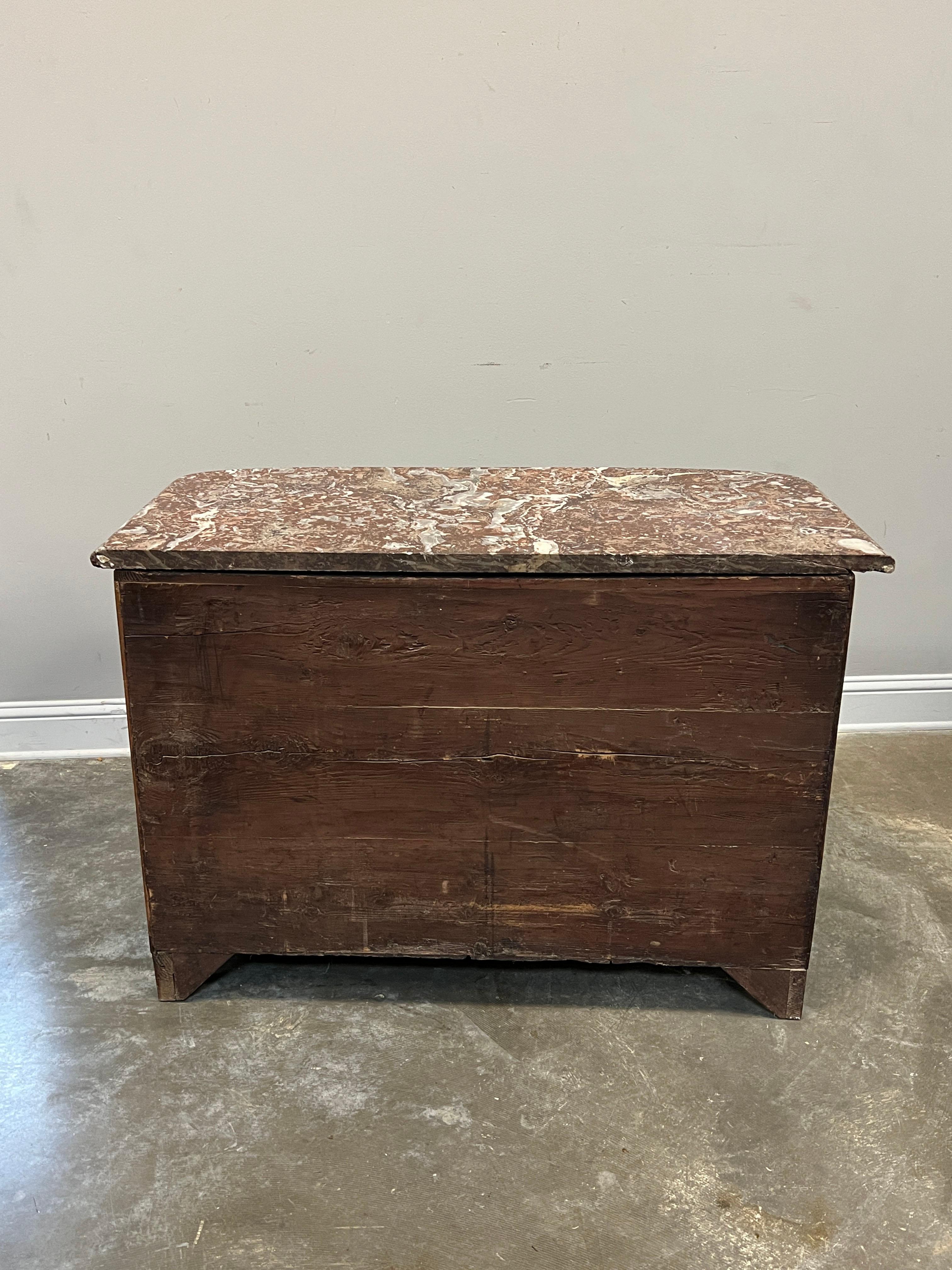 Antique French Regency Style Commode With Marble Top For Sale 3