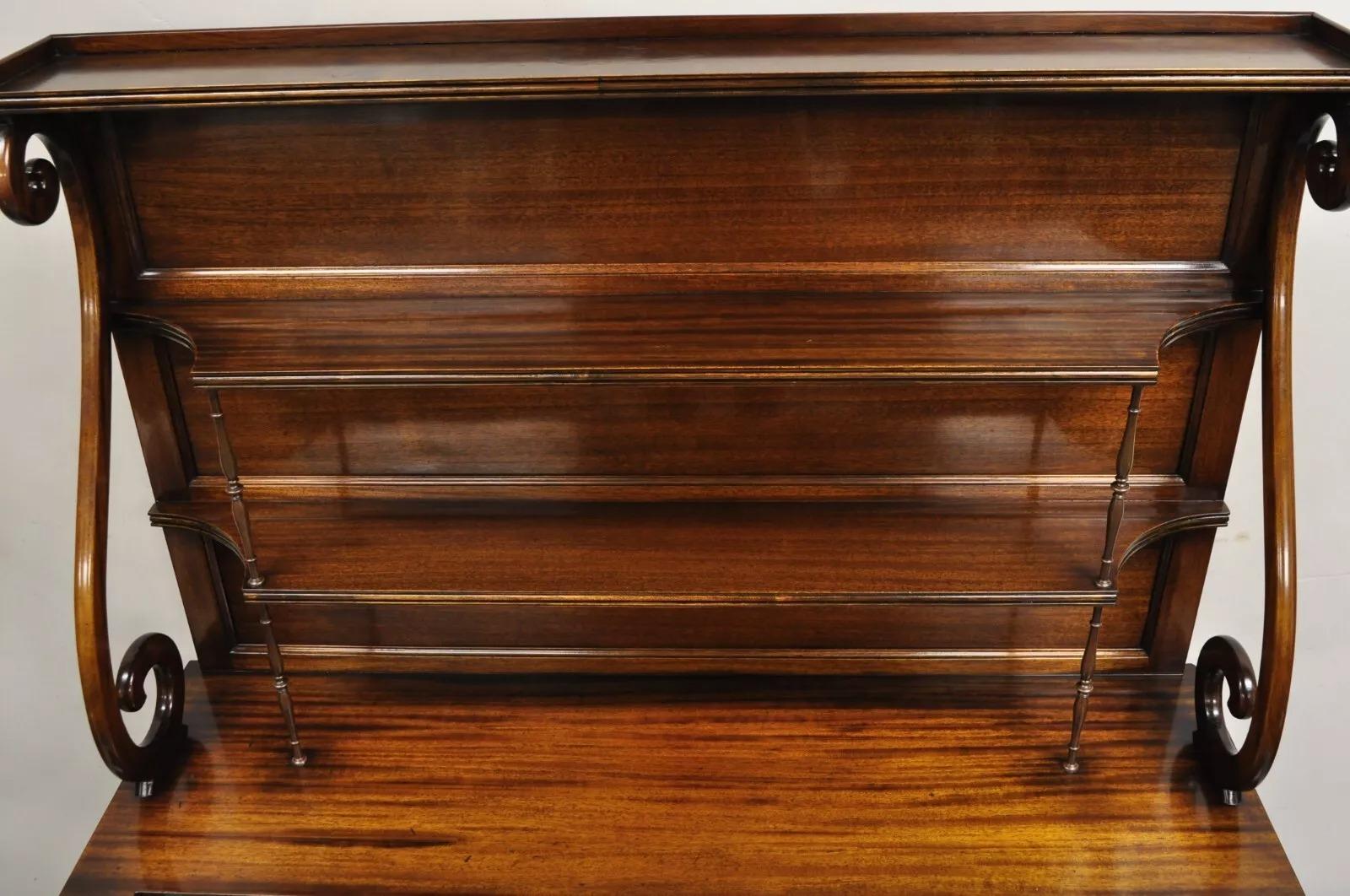 Antique French Regency Style Mahogany China Display Cabinet Buffet Sideboard in vendita 1