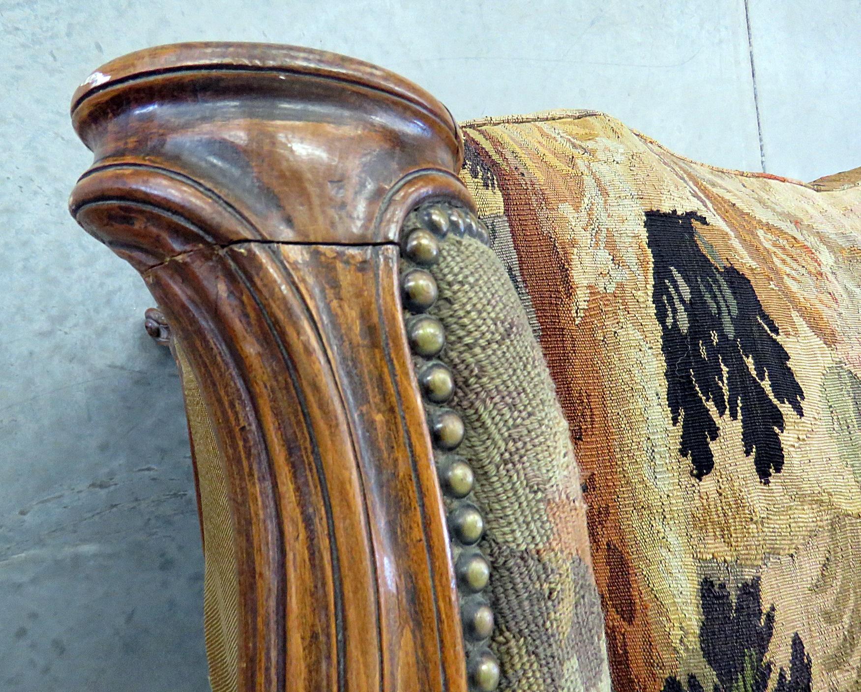 Antique French Regency Style Needlepoint Sofa 7