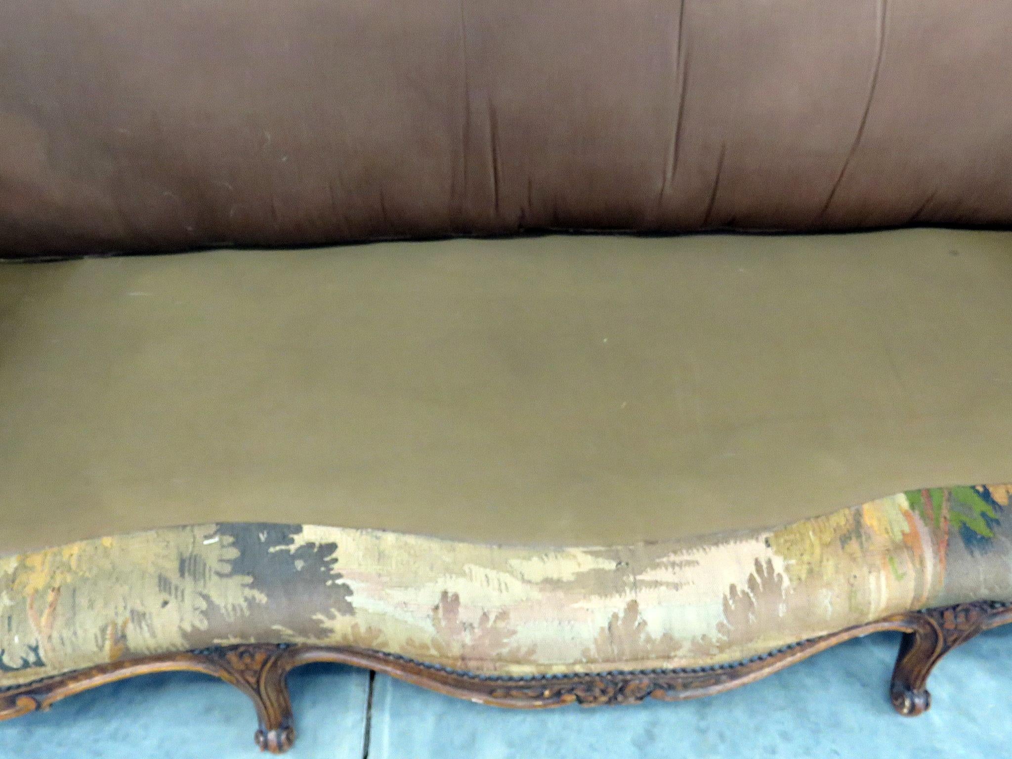 Antique French Regency Style Needlepoint Sofa 1