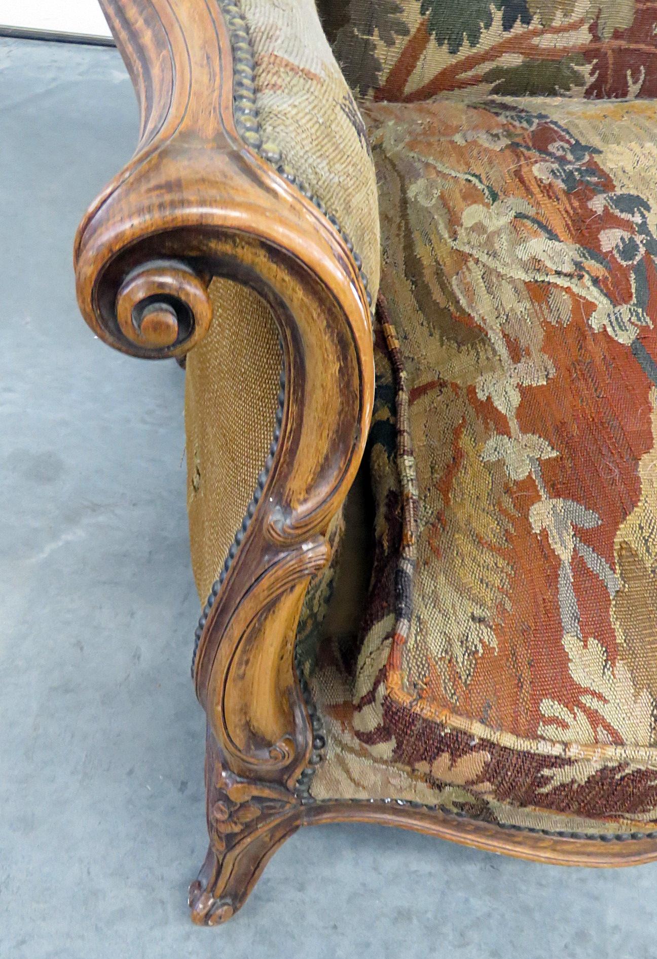 Antique French Regency Style Needlepoint Sofa 2