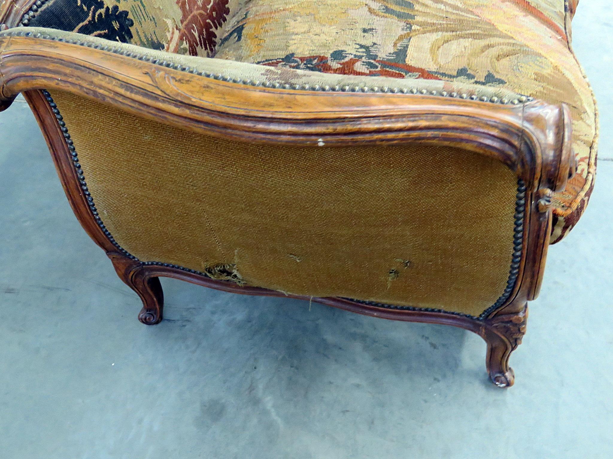 Antique French Regency Style Needlepoint Sofa 3
