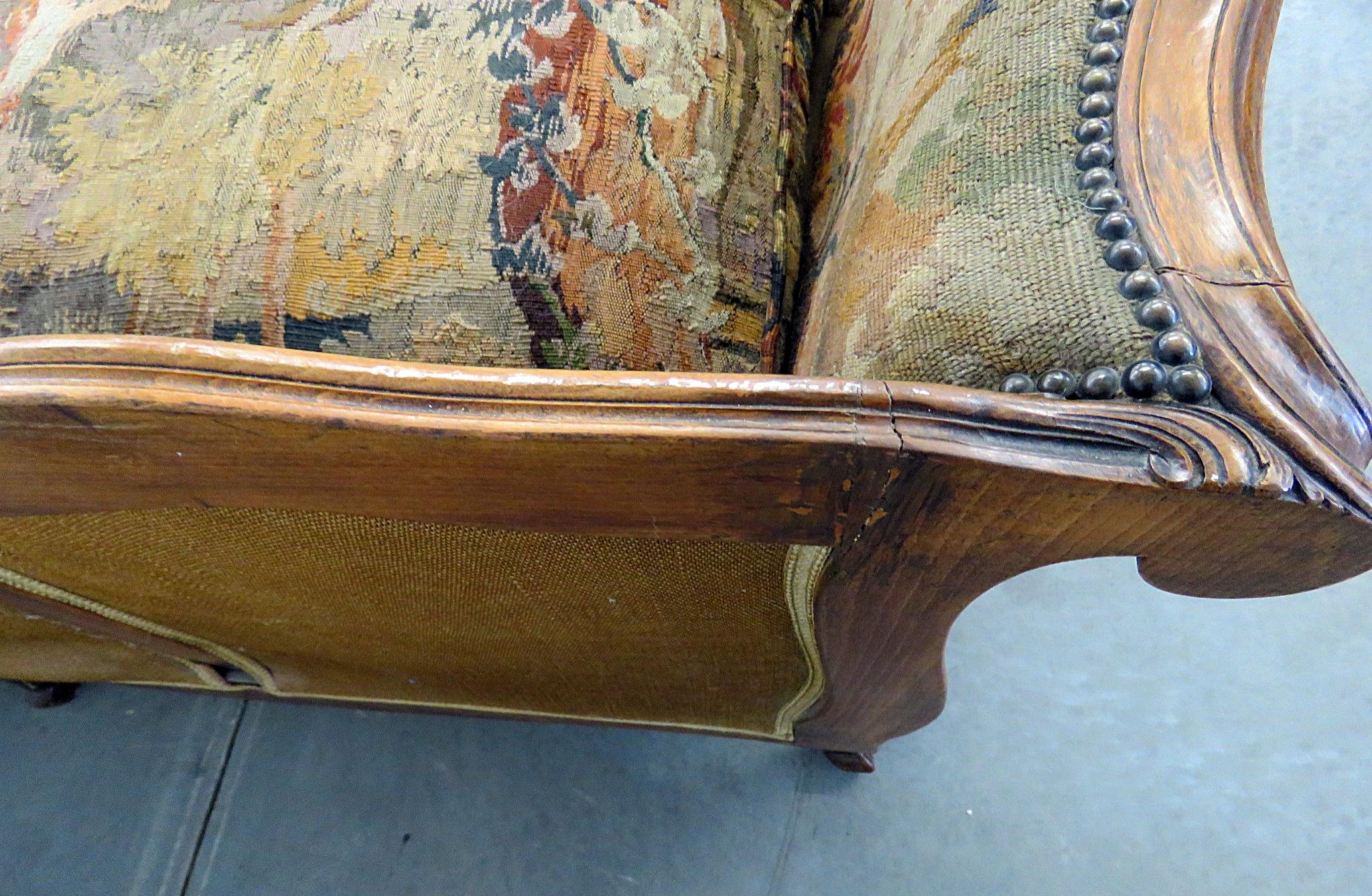 Antique French Regency Style Needlepoint Sofa 4