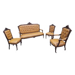 Antique French Regency Style Rosewood Parlor Set Newly Reupholstered Antique French Regency Style Rosewood Parlor Set Newly Reupholstered