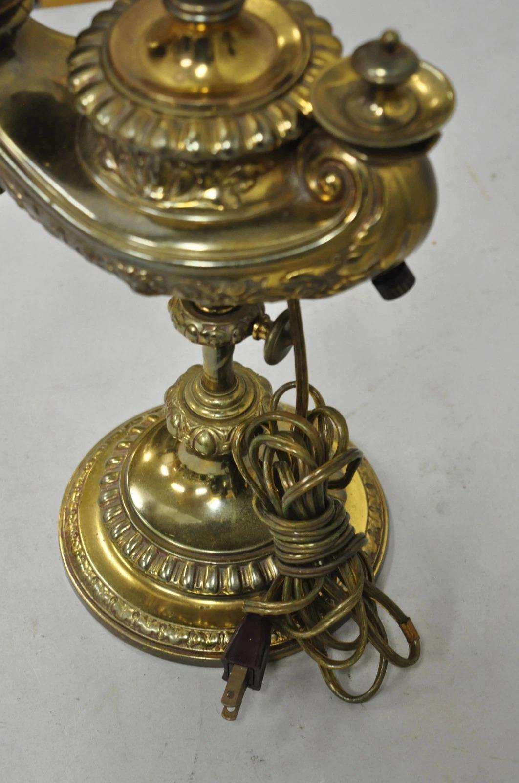 19th Century Antique French Renaissance Bronze Gone With The Wind Genie Lantern Student Lamp For Sale