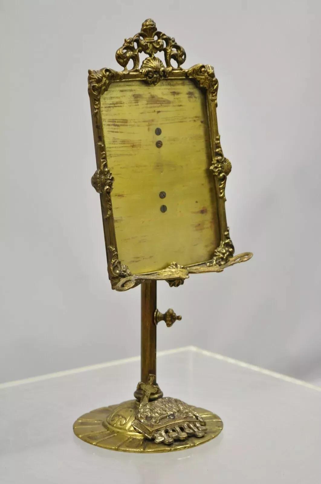 Antique French Renaissance Bronze Small Catholic Lamb of God 7 Seals Altar Frame For Sale 6