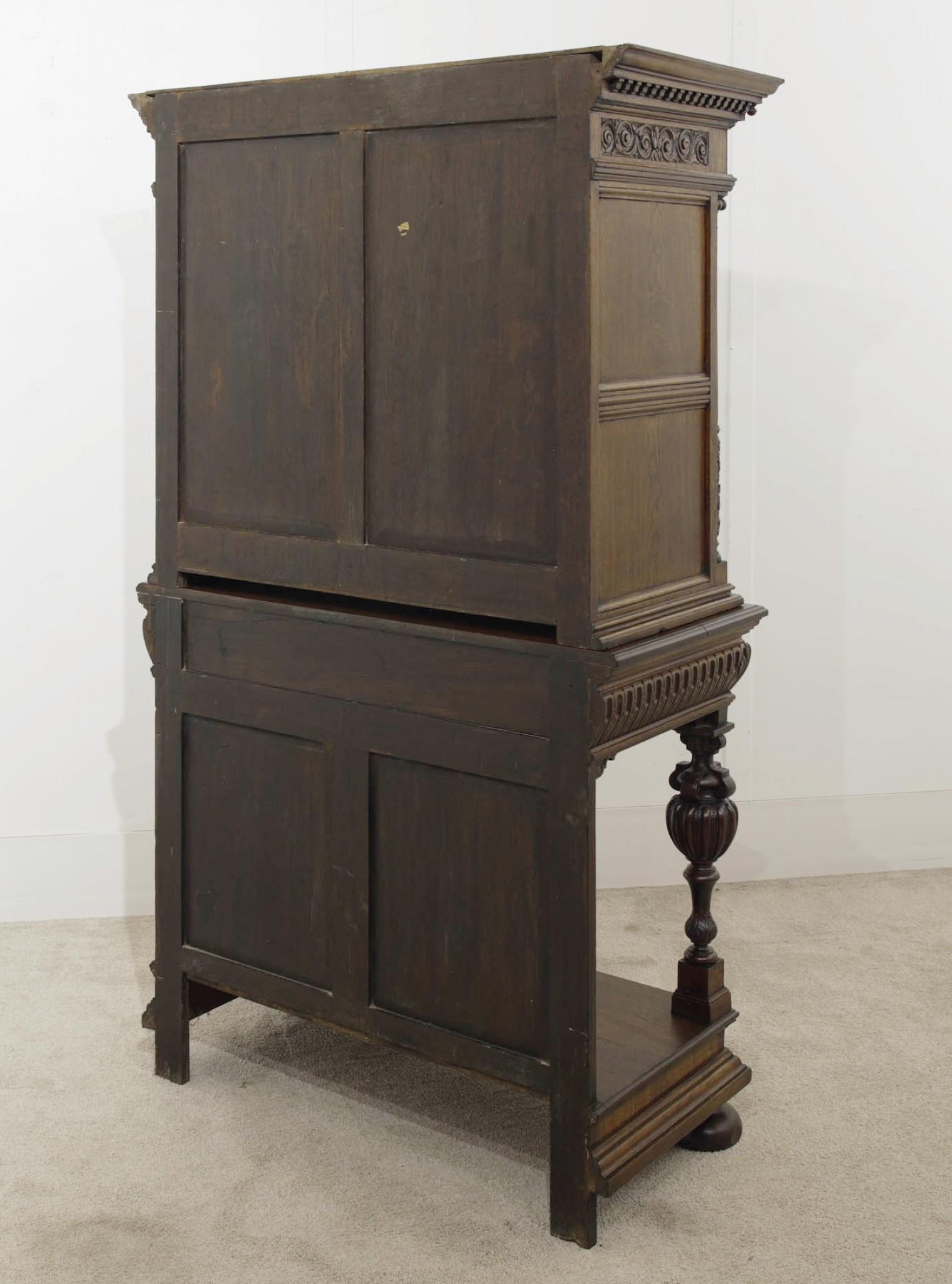 Antique French Renaissance Cabinet Buffet Carved Server 1880 For Sale 5
