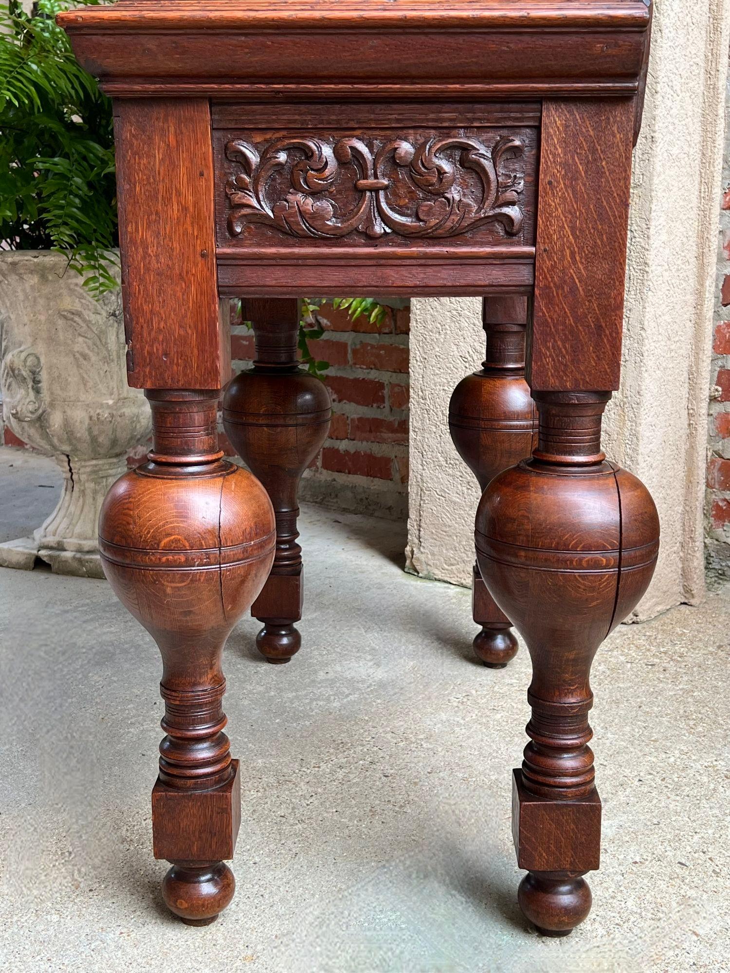 Antique French Renaissance Cabinet Server Carved Oak Bookcase Sideboard c1880 5