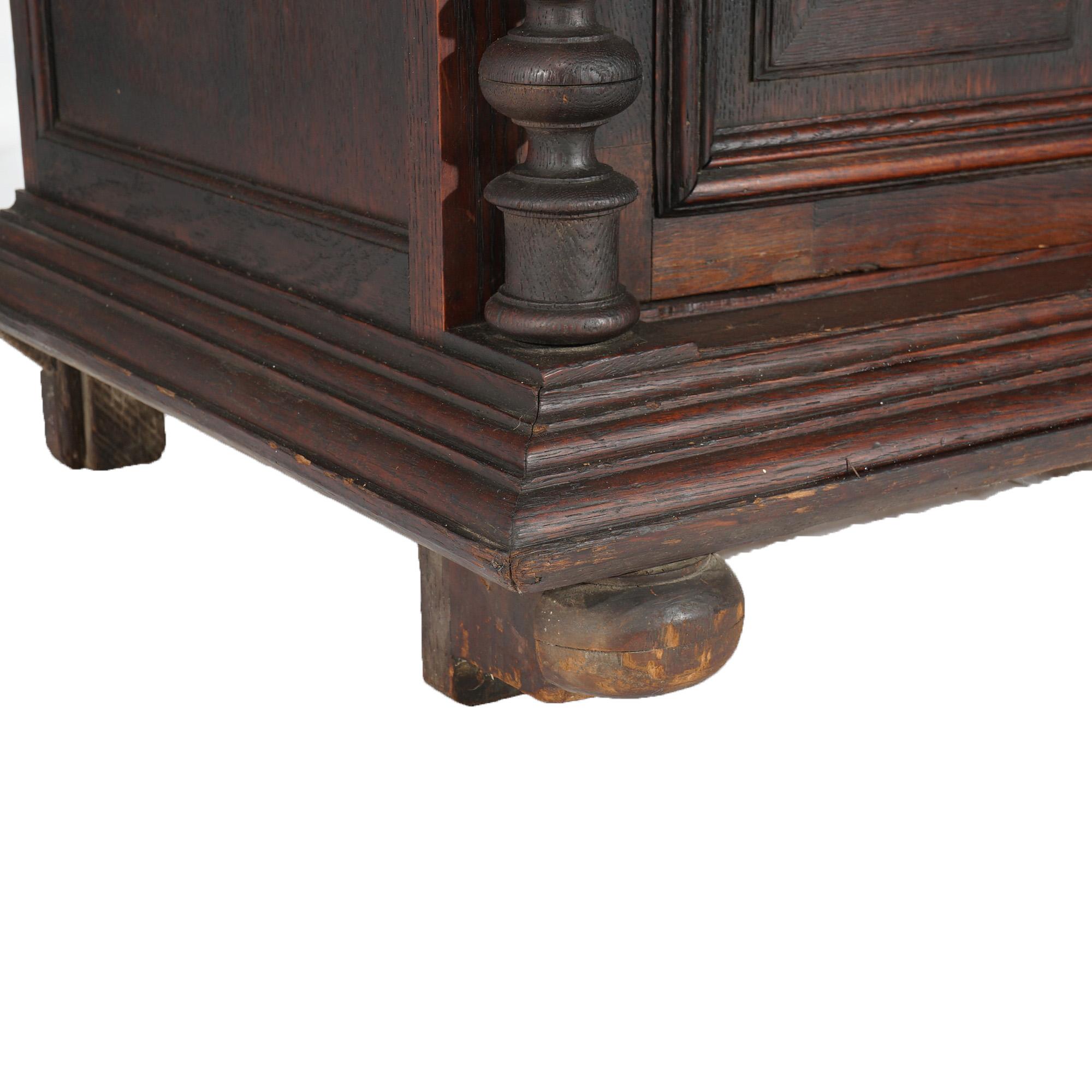 Antique French Renaissance Carved Oak Court Cupboard with Foliate Elements C1900 12