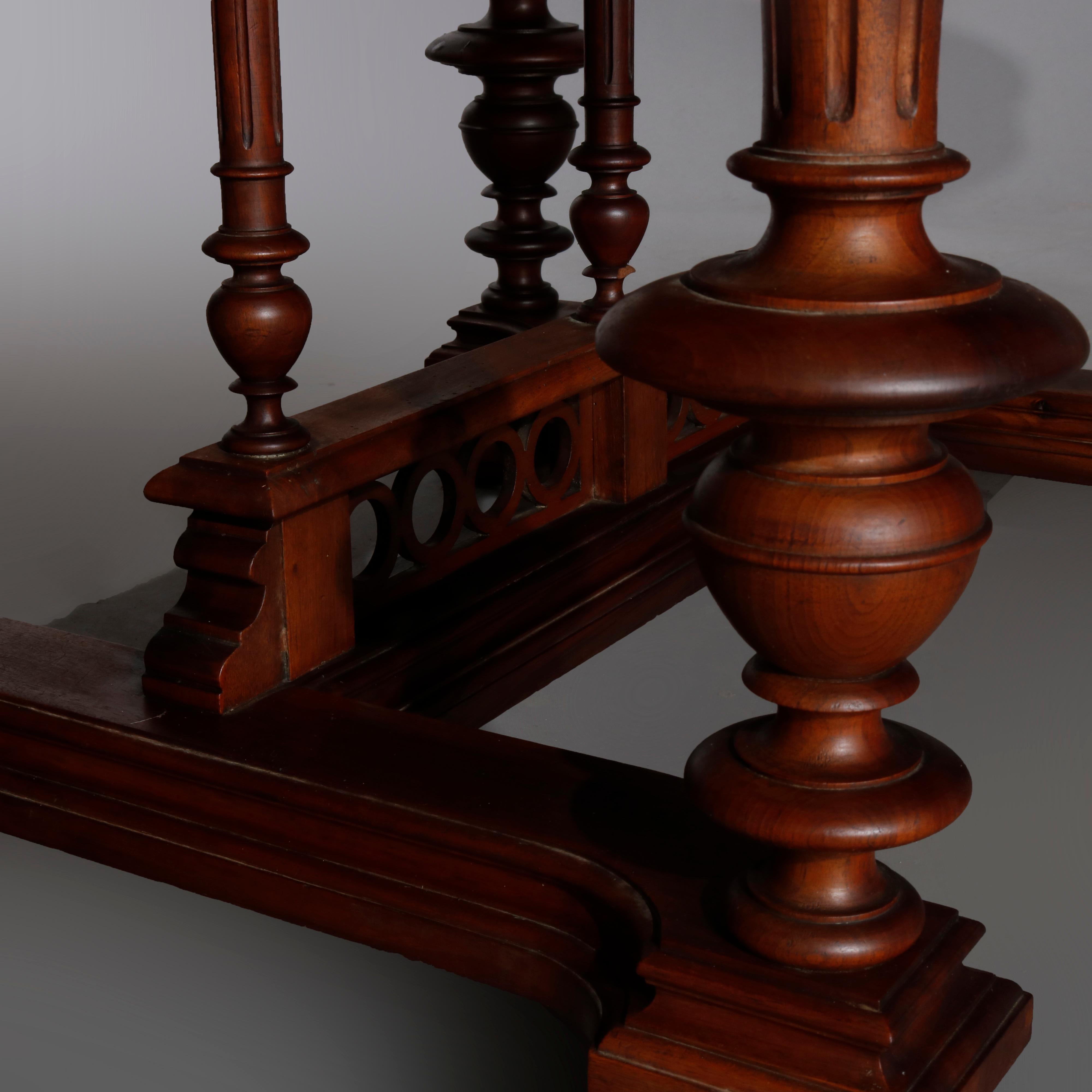 Antique French Renaissance Carved Walnut Breakfast Table, 19th Century 9