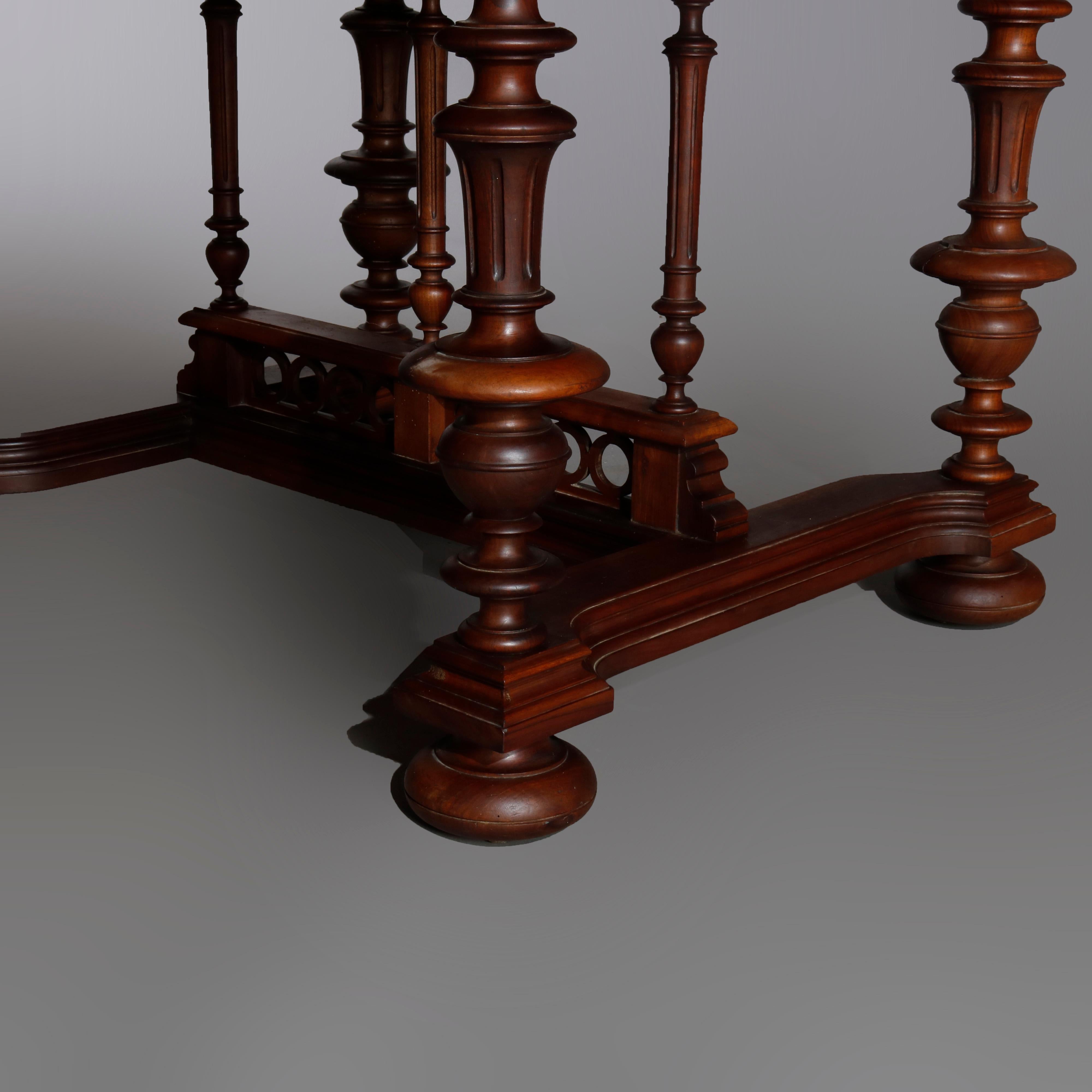 Antique French Renaissance Carved Walnut Breakfast Table, 19th Century 10