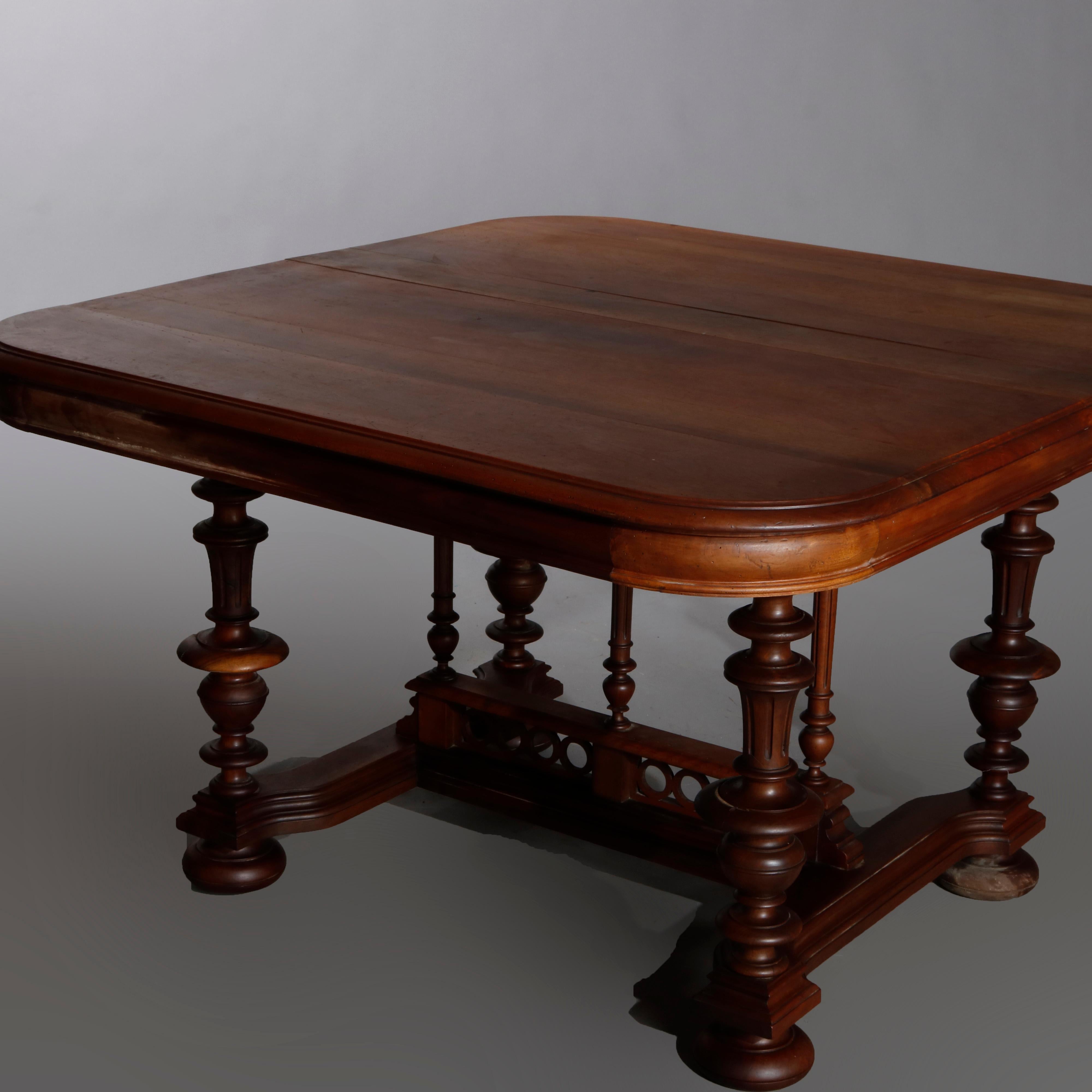 Antique French Renaissance Carved Walnut Breakfast Table, 19th Century 1