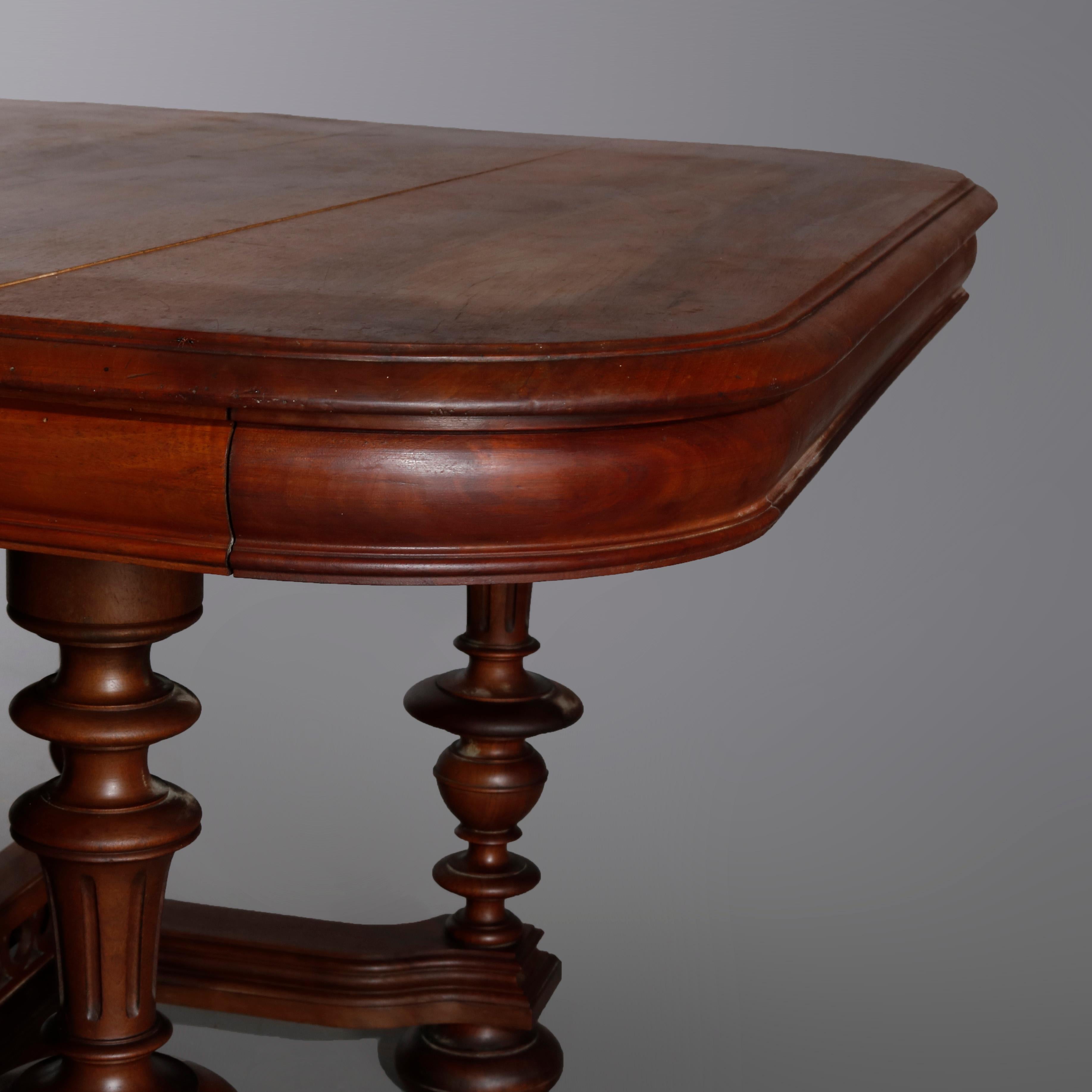 Antique French Renaissance Carved Walnut Breakfast Table, 19th Century 2