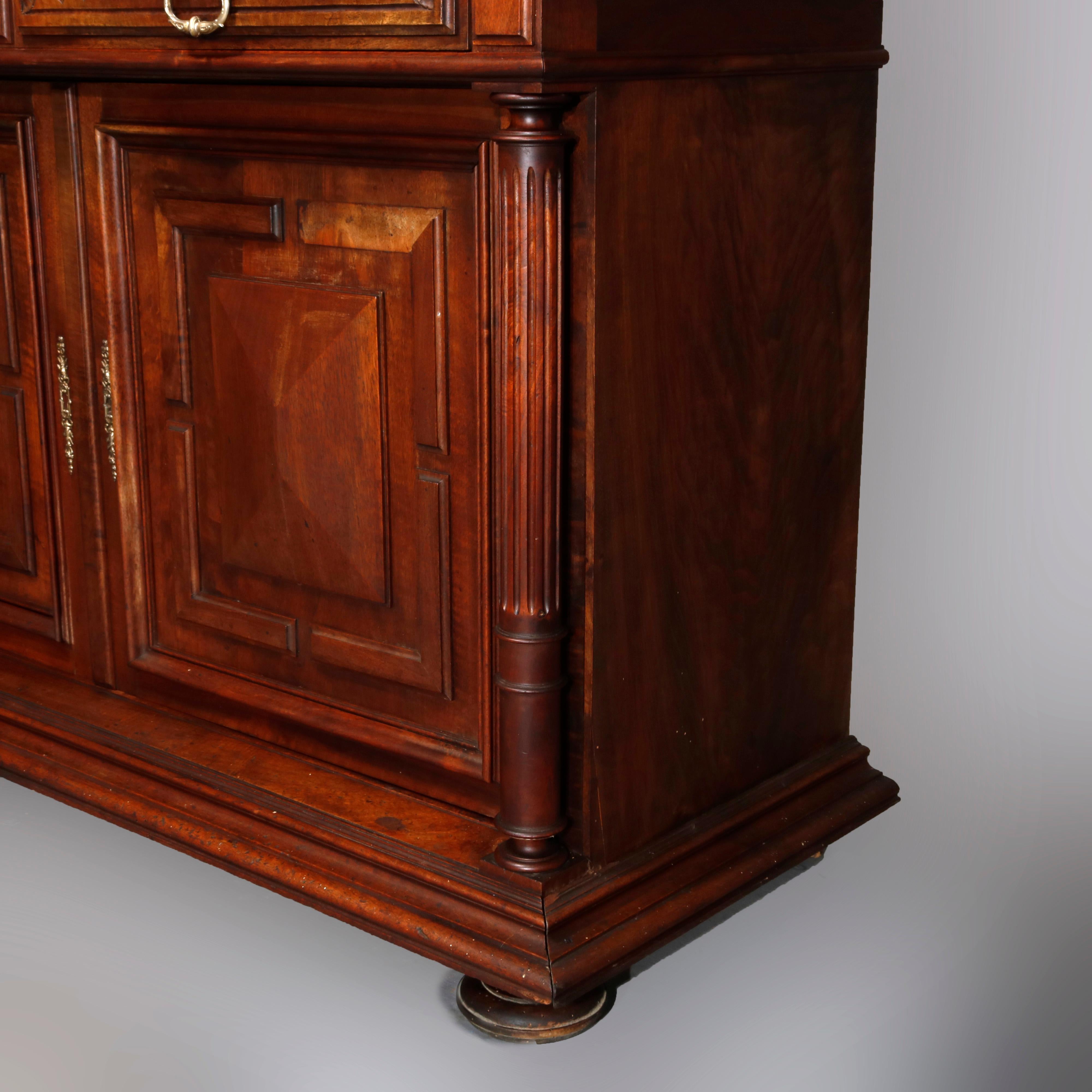 Antique French Renaissance Carved Walnut Cupboard with Torchieres, 19th Century For Sale 11