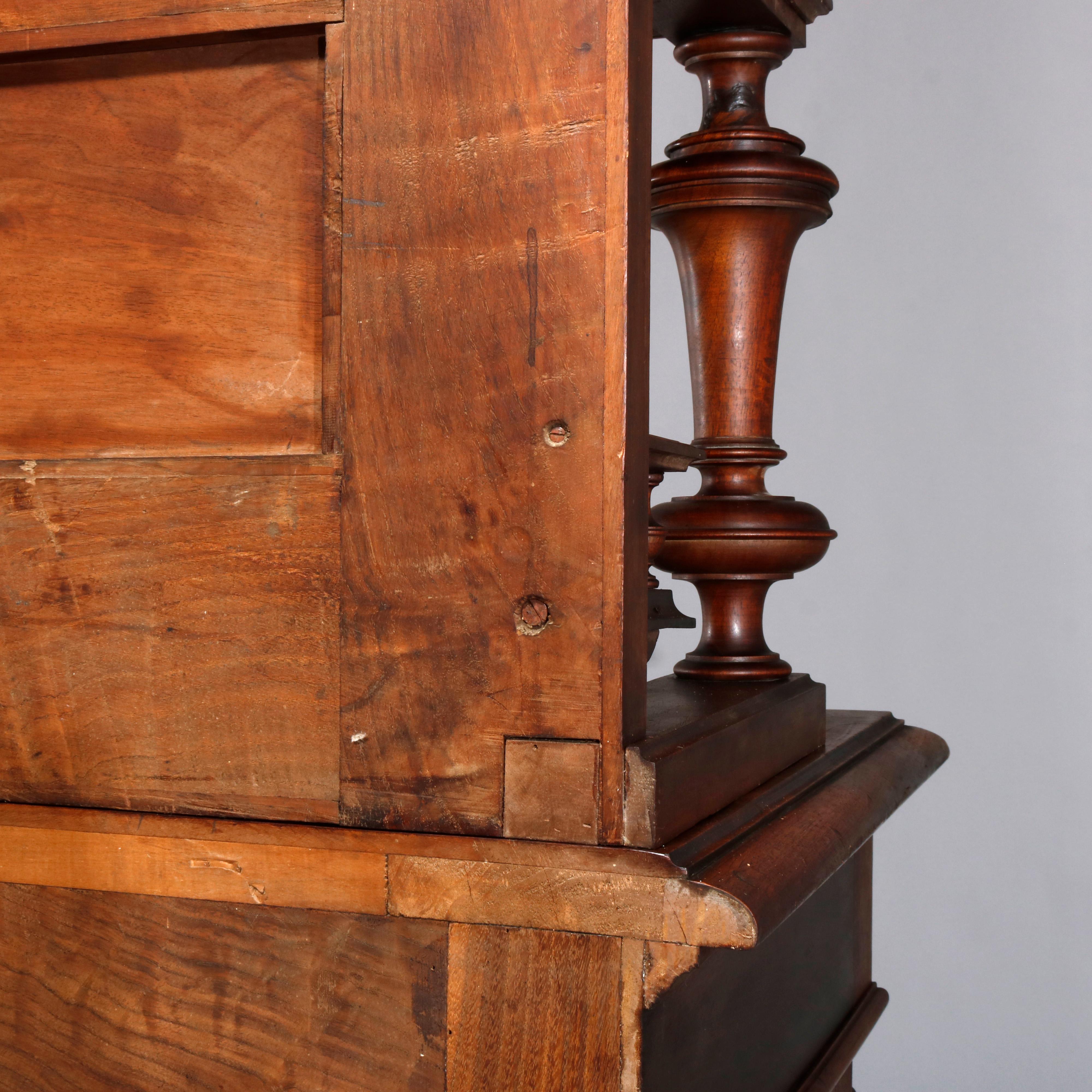 Antique French Renaissance Carved Walnut Cupboard with Torchieres, 19th Century For Sale 15