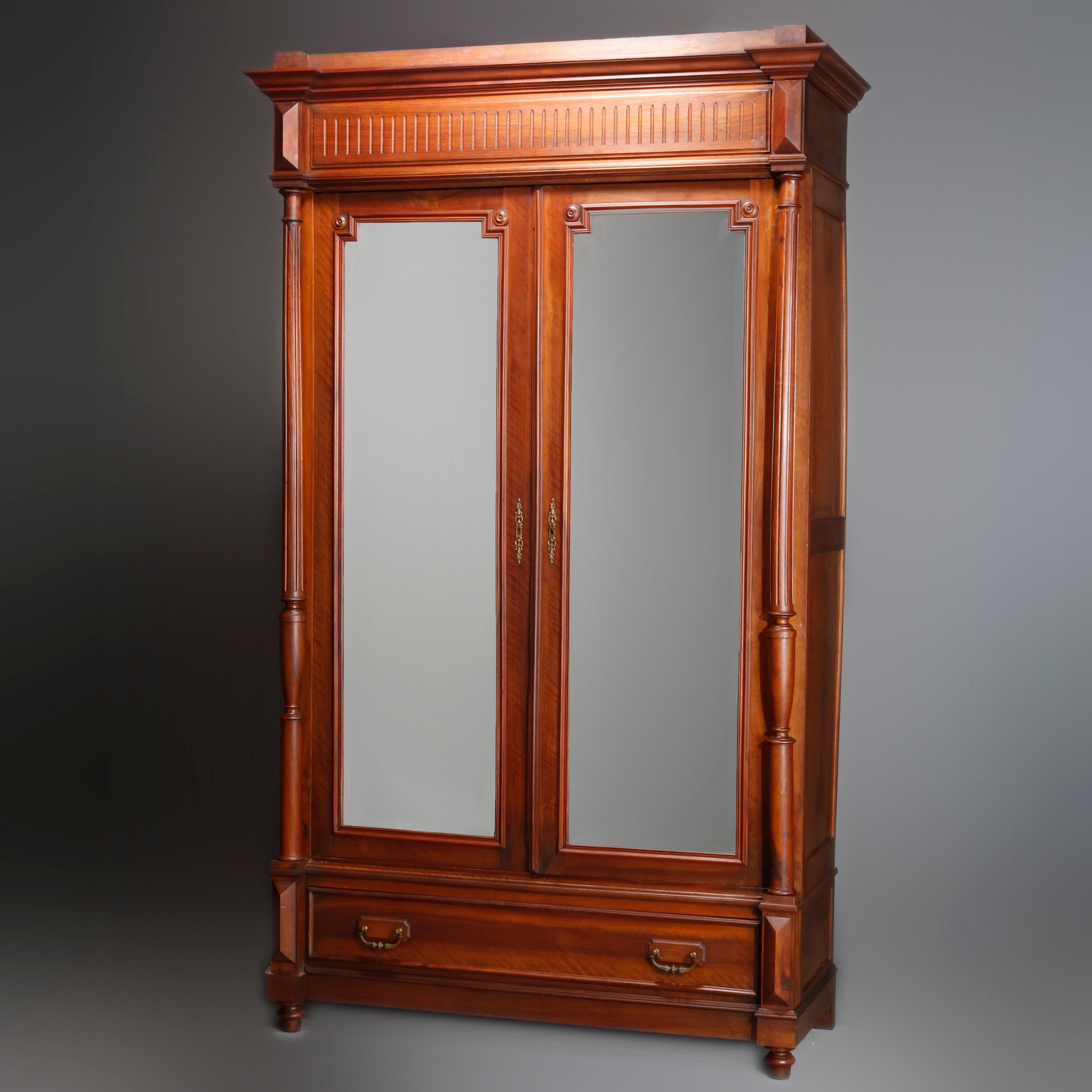 Antique French Renaissance Carved Walnut Double Door Armoire, 19th Century 13