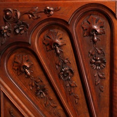 Antique French Renaissance Carved Walnut Hunt Cupboard, 19th Century