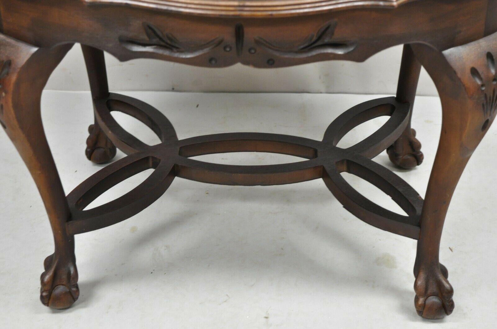 Antique French Renaissance Carved Walnut Small Serving Tray Coffee Table 2