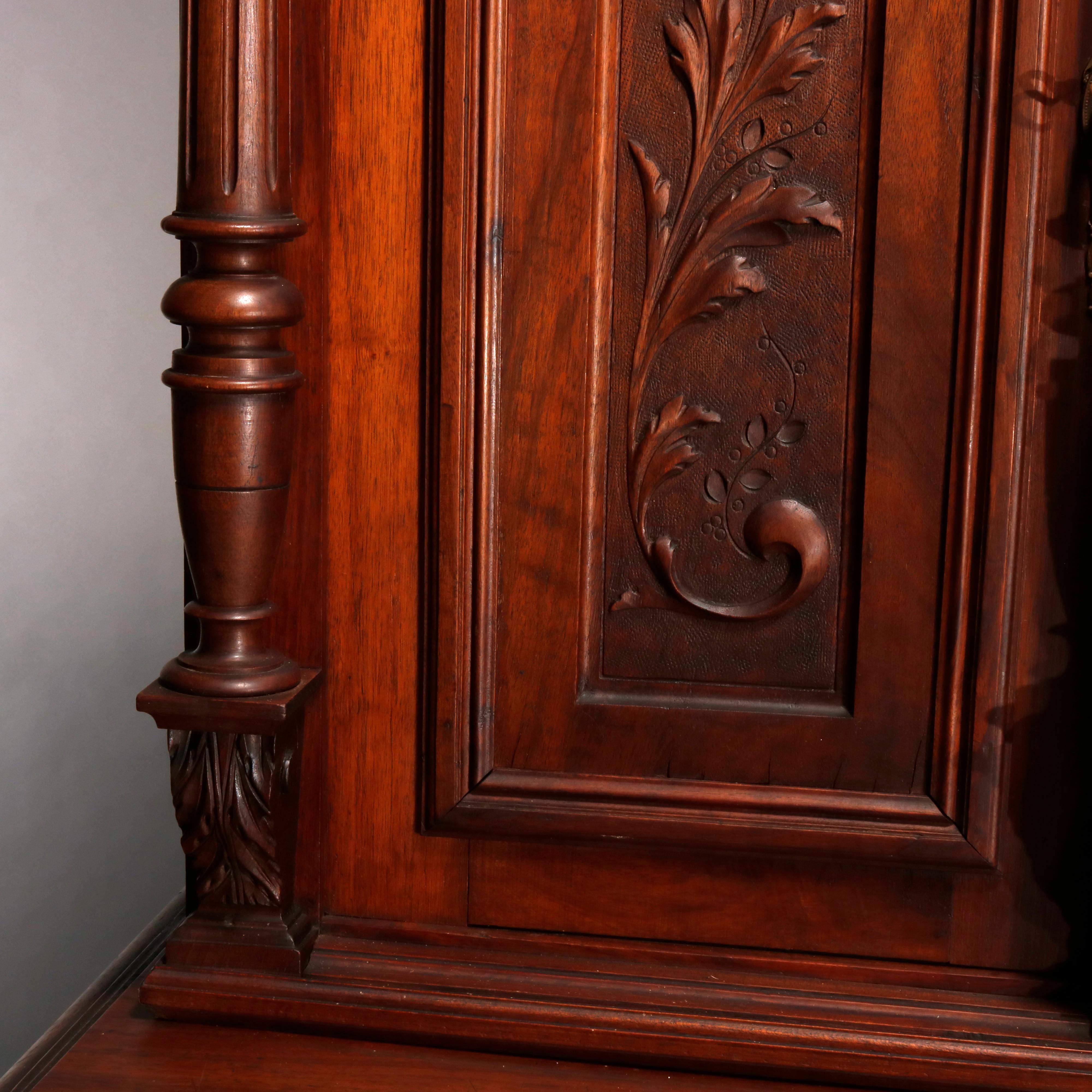 Antique French Renaissance Deeply Carved Walnut Cupboard, 19th Century 12