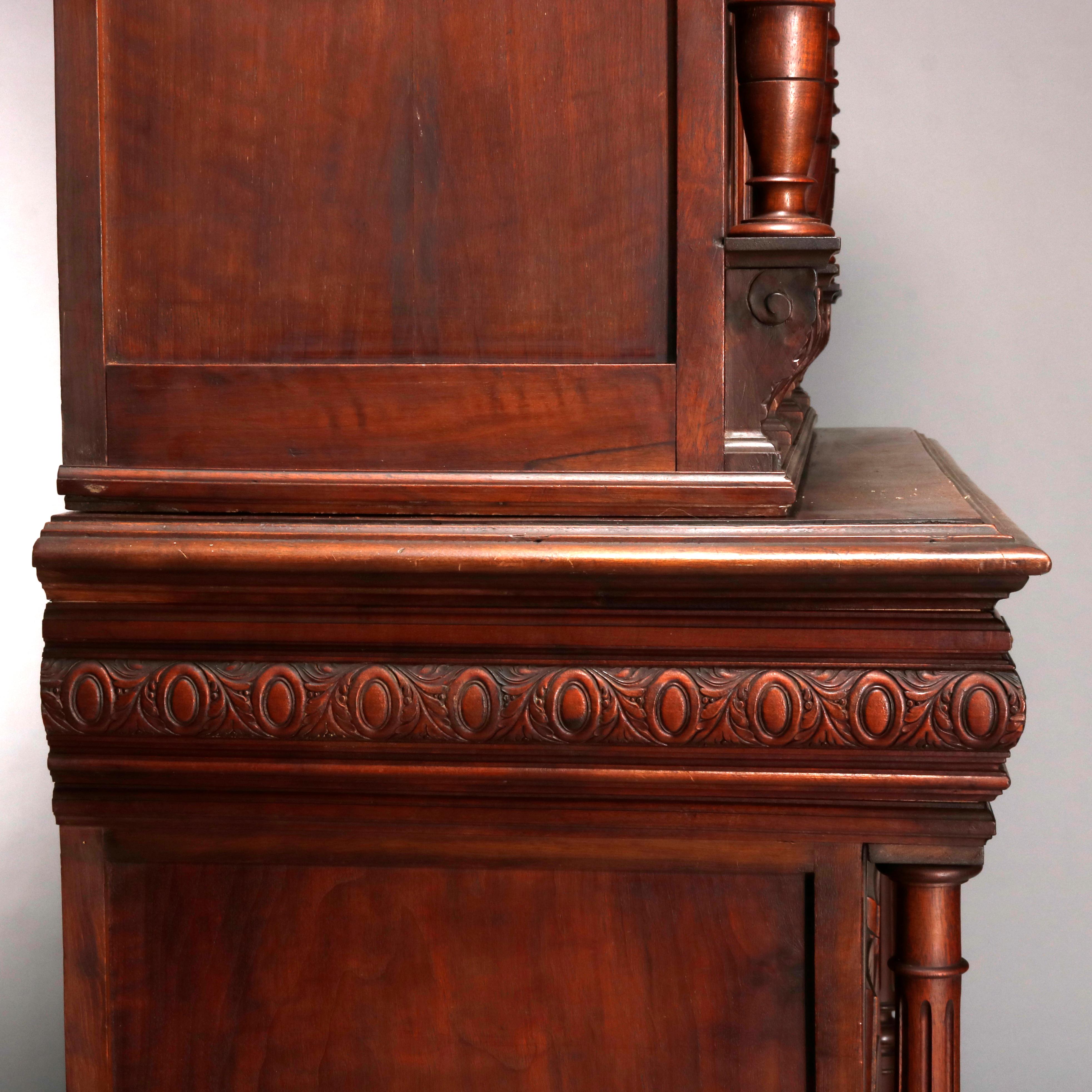 Antique French Renaissance Deeply Carved Walnut Cupboard, 19th Century 15