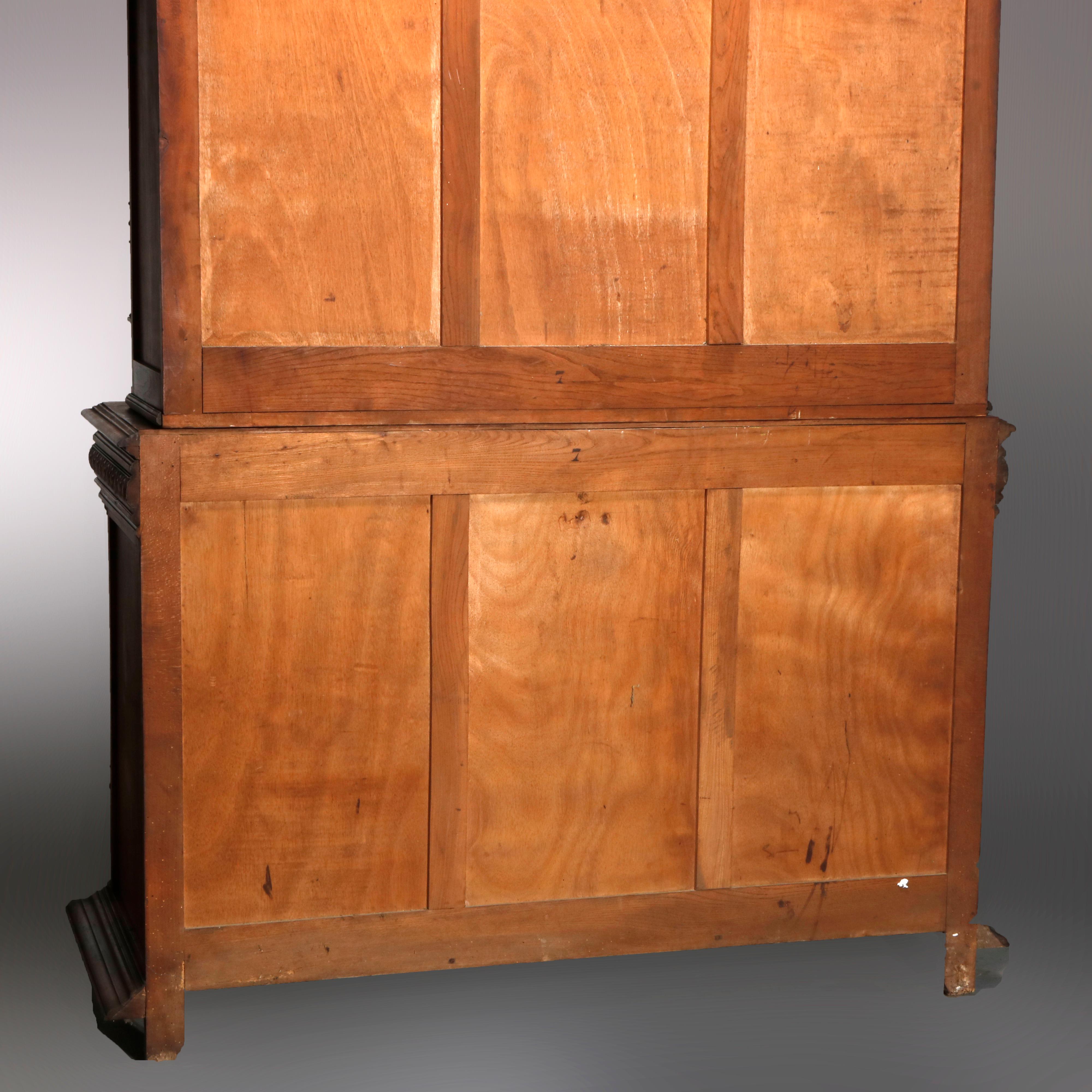 Antique French Renaissance Deeply Carved Walnut Cupboard, 19th Century 4