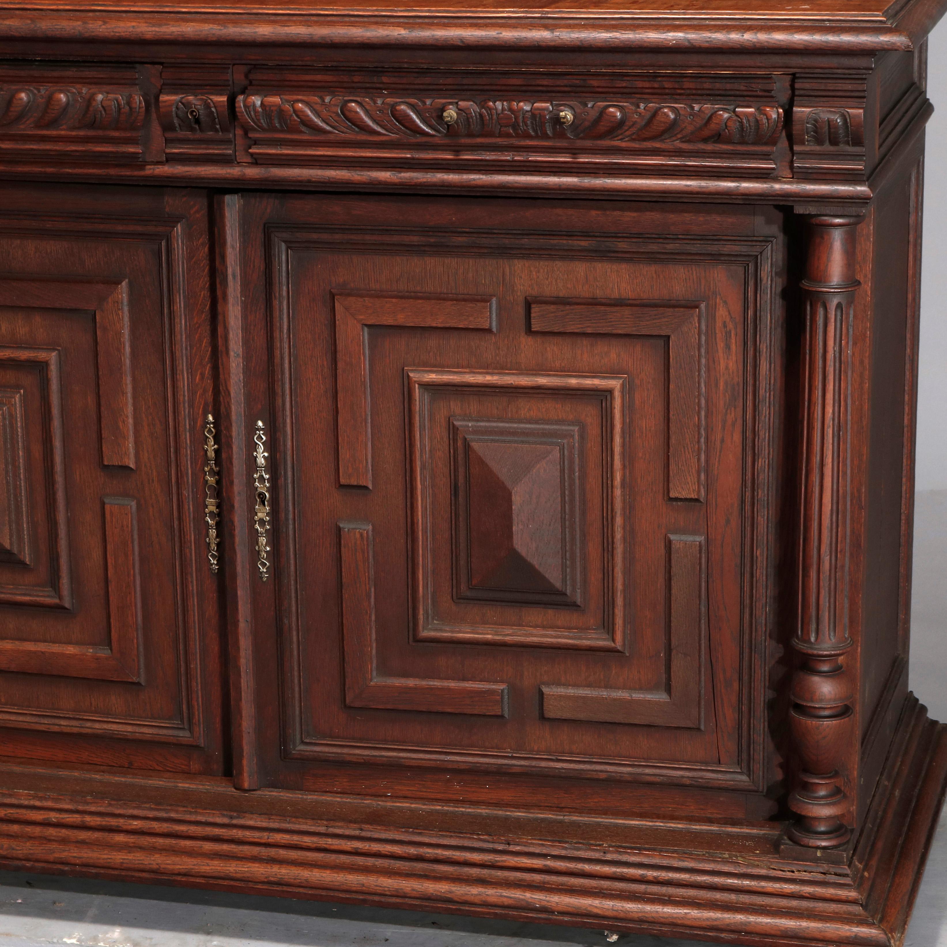 Antique French Renaissance Deeply Carved Walnut Hunt Cupboard, 19th Century For Sale 5