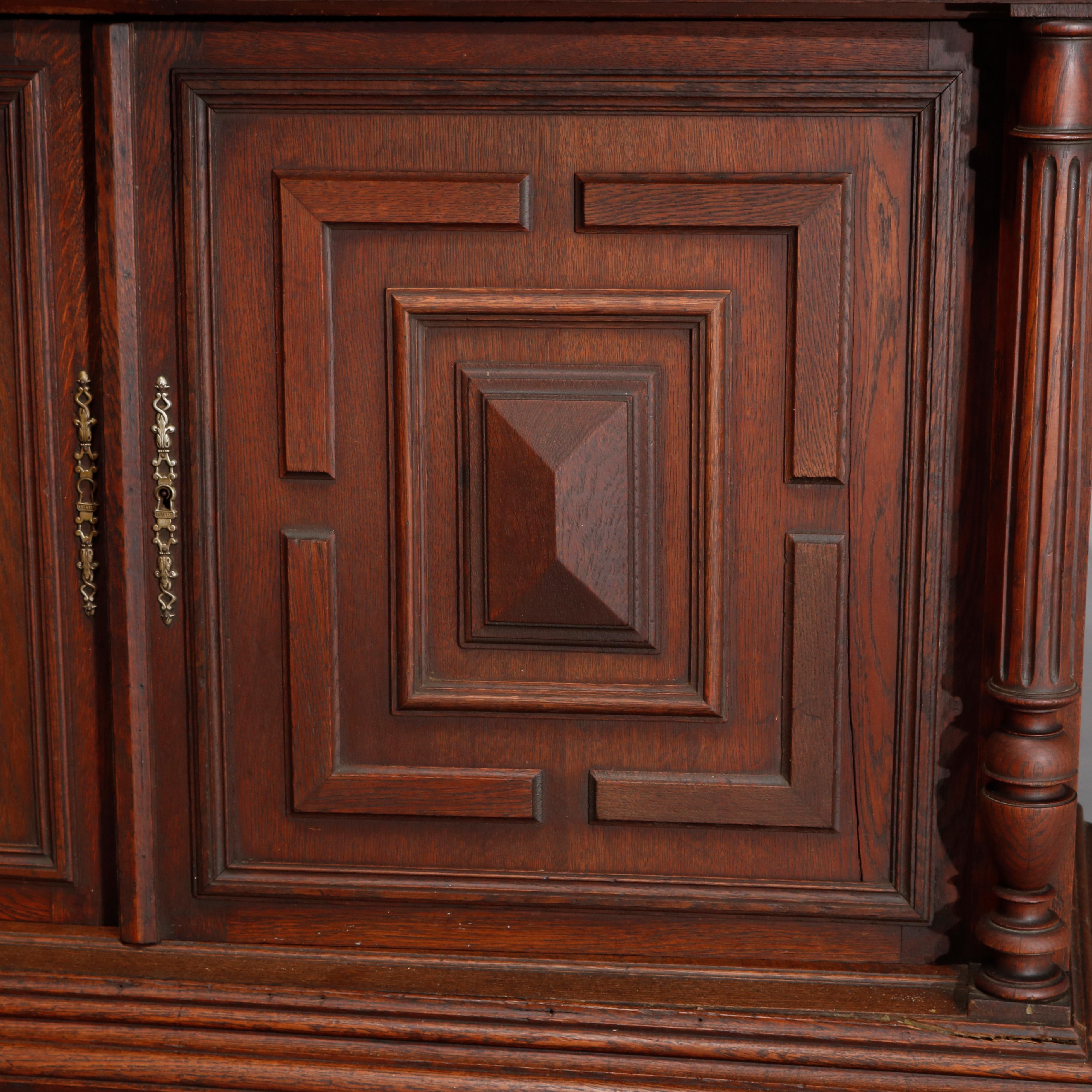 Antique French Renaissance Deeply Carved Walnut Hunt Cupboard, 19th Century For Sale 6